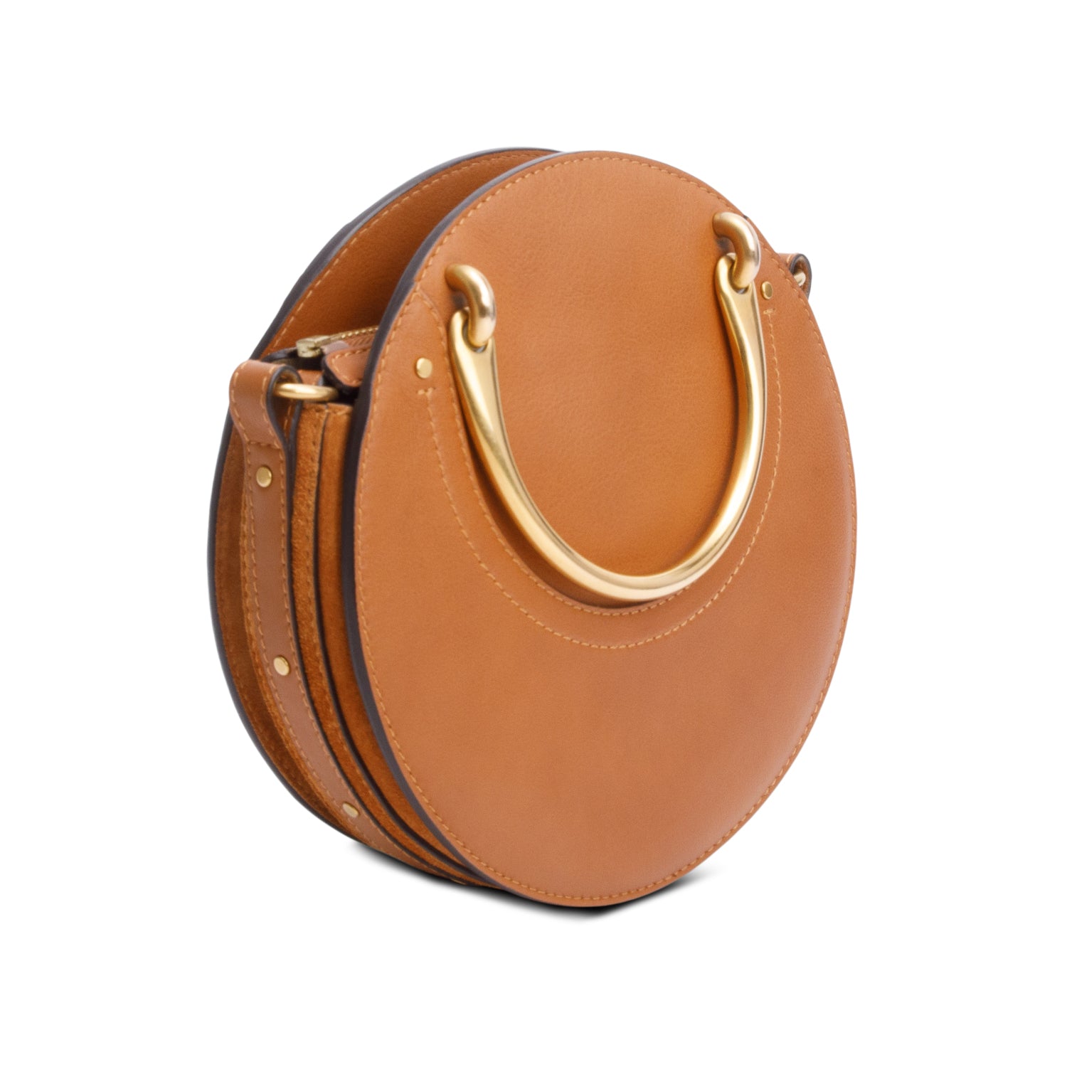 Chloe Tan Suede Small Pixie Crossbody Bag w/ Strap