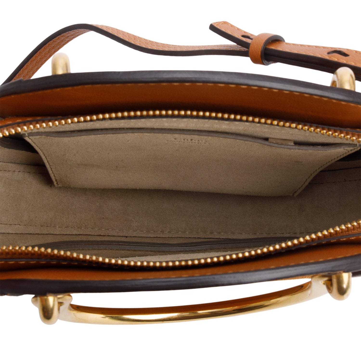 Chloe Tan Suede Small Pixie Crossbody Bag w/ Strap