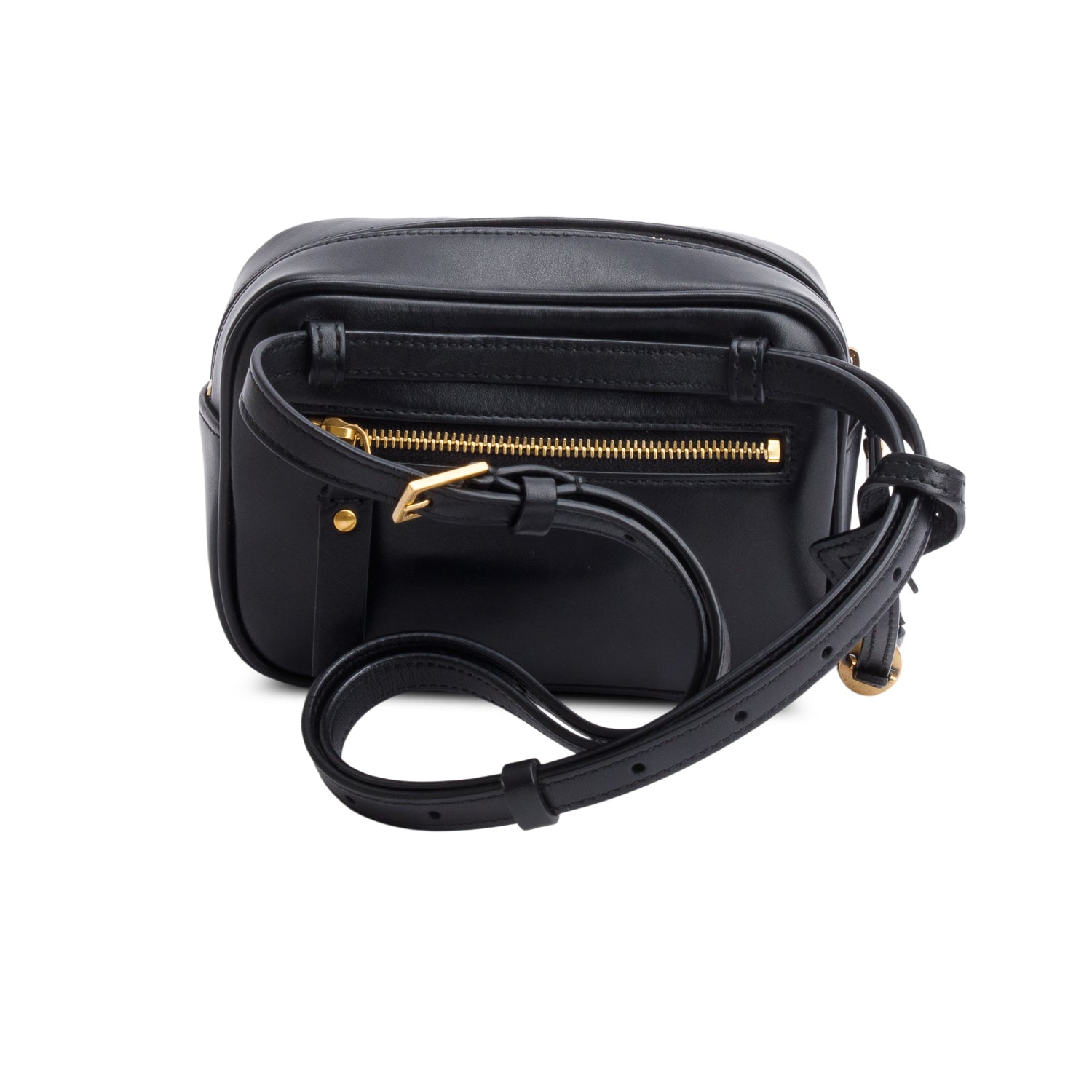 Saint Laurent 2023 Black Chevron Leather Lou Camera Belt Bag w/ Box