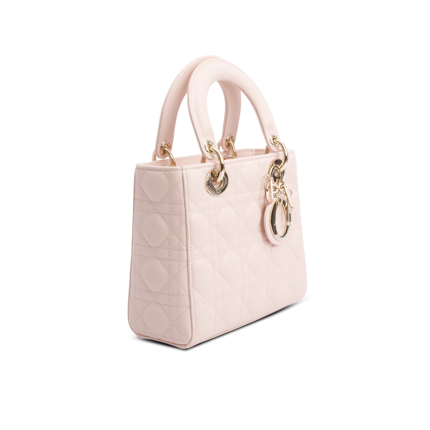 Christian Dior 2024 Pink Cannage Lambskin Leather Small Lady Dior Bag w/ Box & Strap
