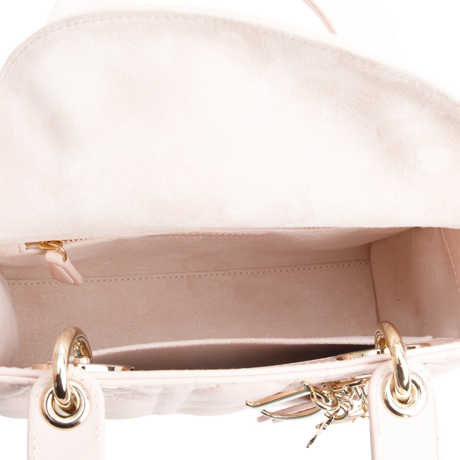 Christian Dior 2024 Pink Cannage Lambskin Leather Small Lady Dior Bag w/ Box & Strap
