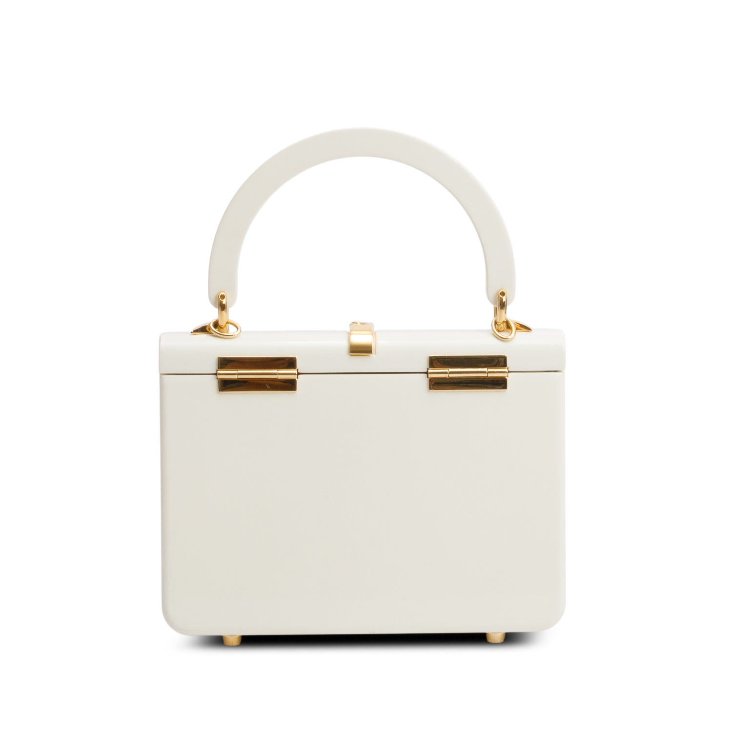 Gucci Cream Plexiglass Mini Sylvia 1969 Top Handle Bag w/ Chain Strap