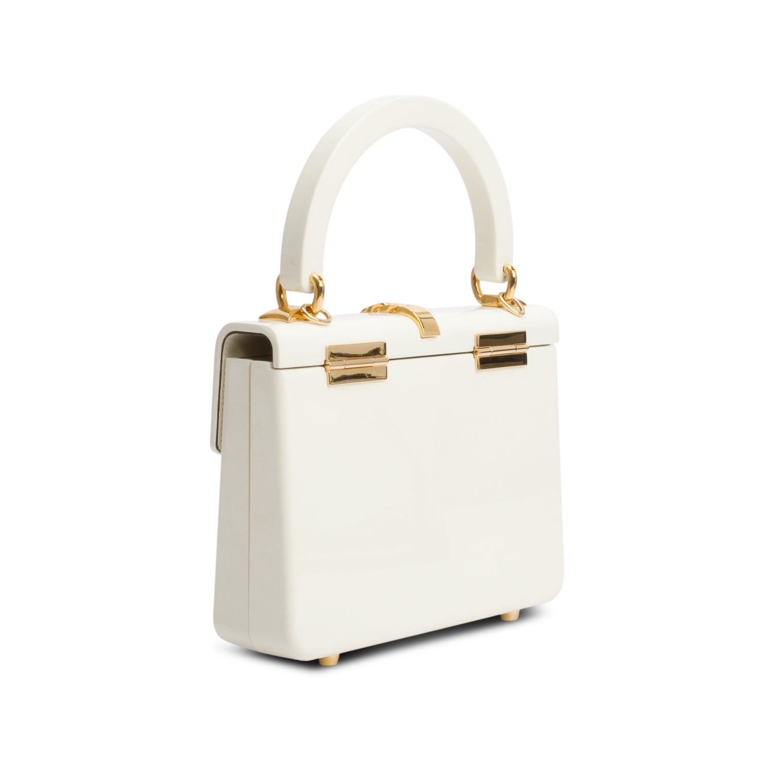 Gucci Cream Plexiglass Mini Sylvia 1969 Top Handle Bag w/ Chain Strap