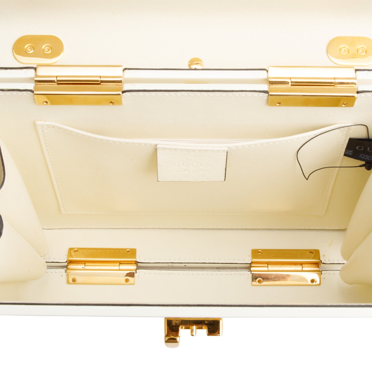 Gucci Cream Plexiglass Mini Sylvia 1969 Top Handle Bag w/ Chain Strap