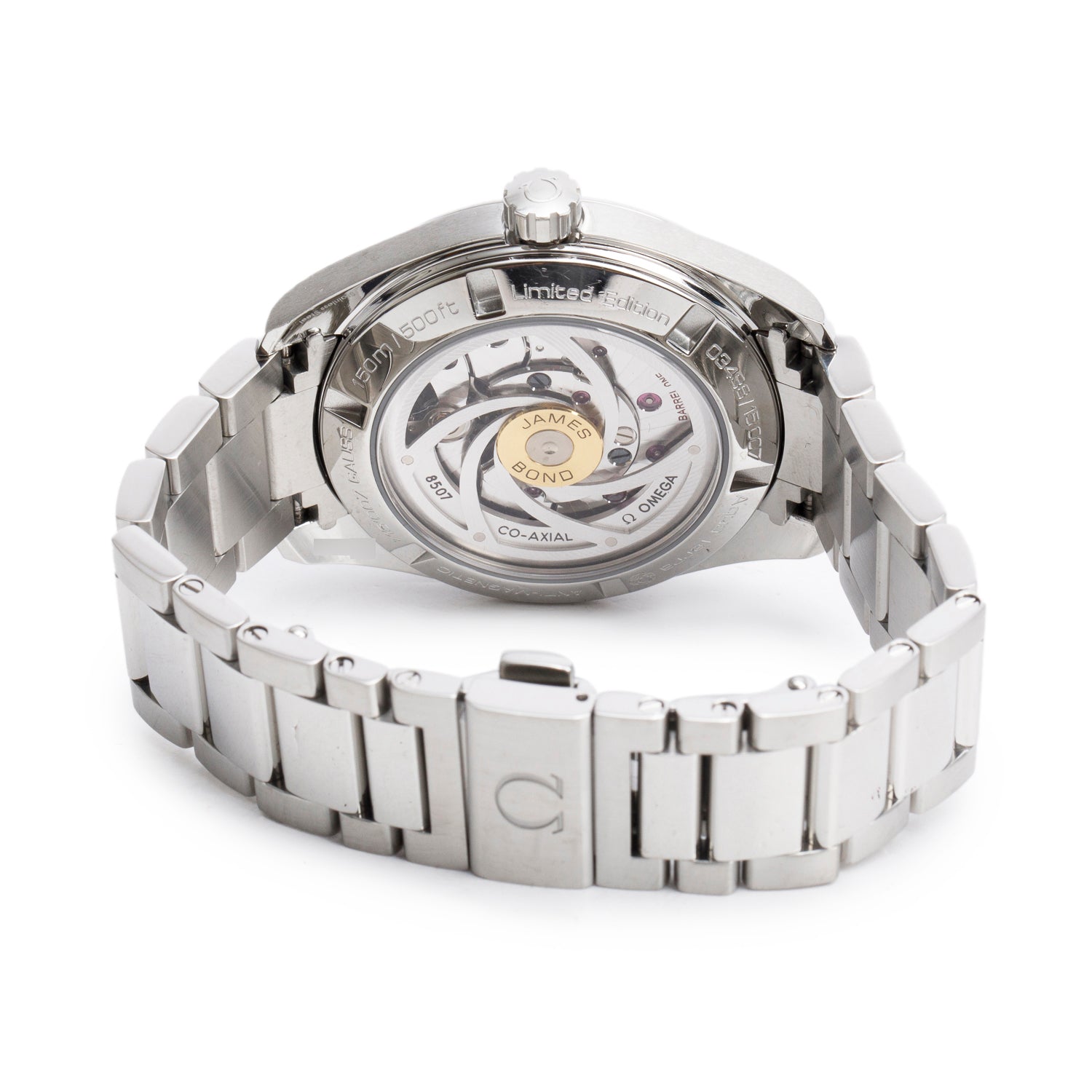 Omega Stainless Steel Limited Edition James Bond Seamaster Aqua Terra Master Co-Axial Chronometer 41.5 MM Automatic Watch Black Dial w/ Box & Papers