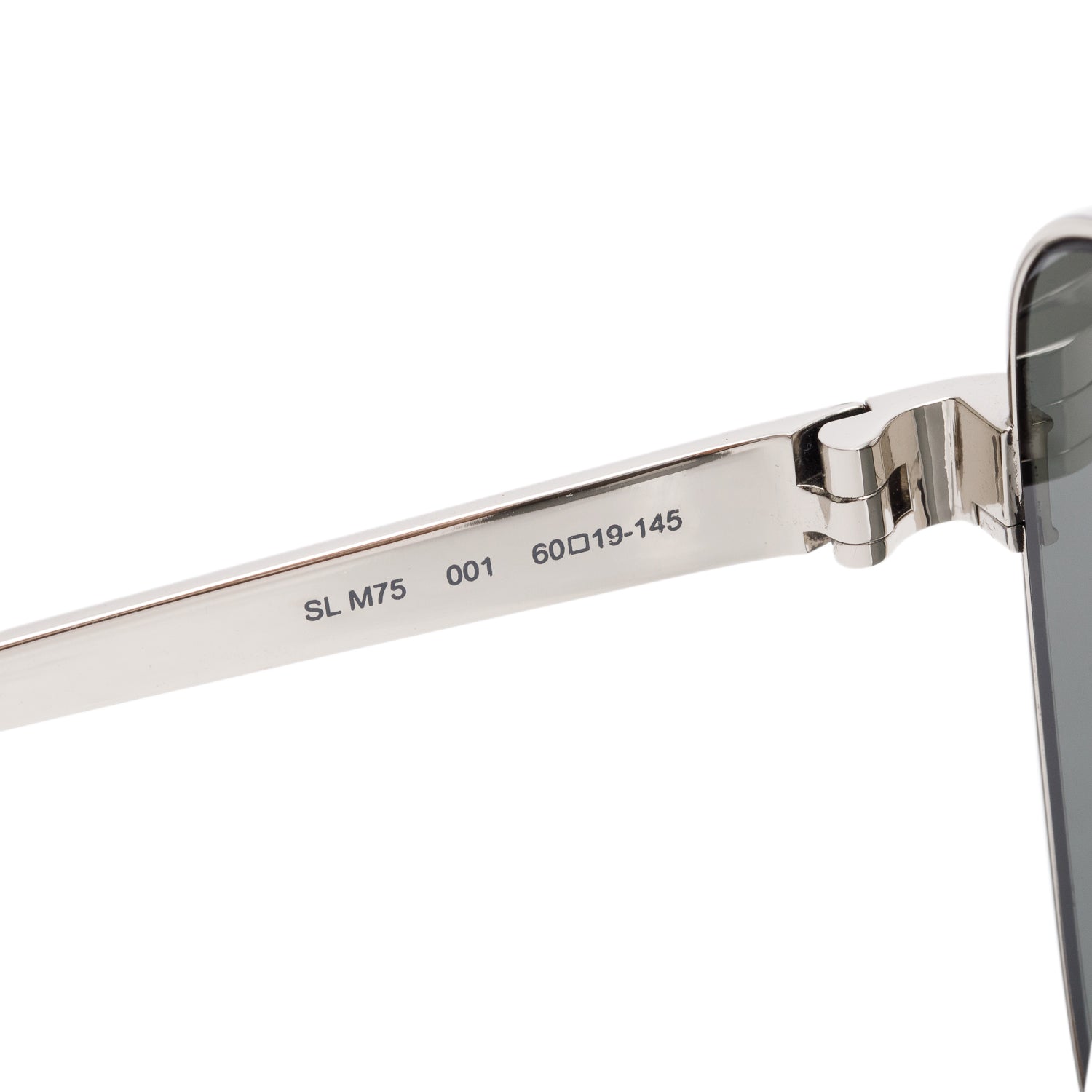 Saint Laurent Silver Tone SL M75 Square Aviator Sunglasses w/ Case