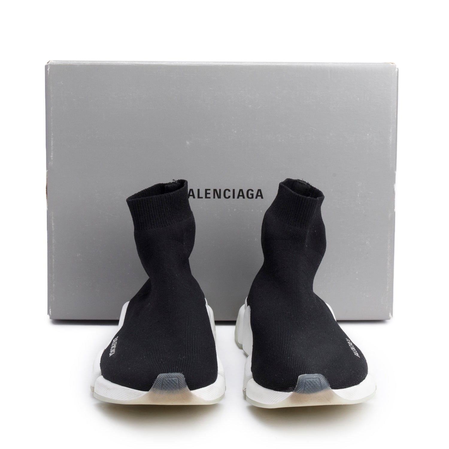 Balenciaga Black Knit Speed Trainer Sock Sneaker, Men's Size 43 w/ Box