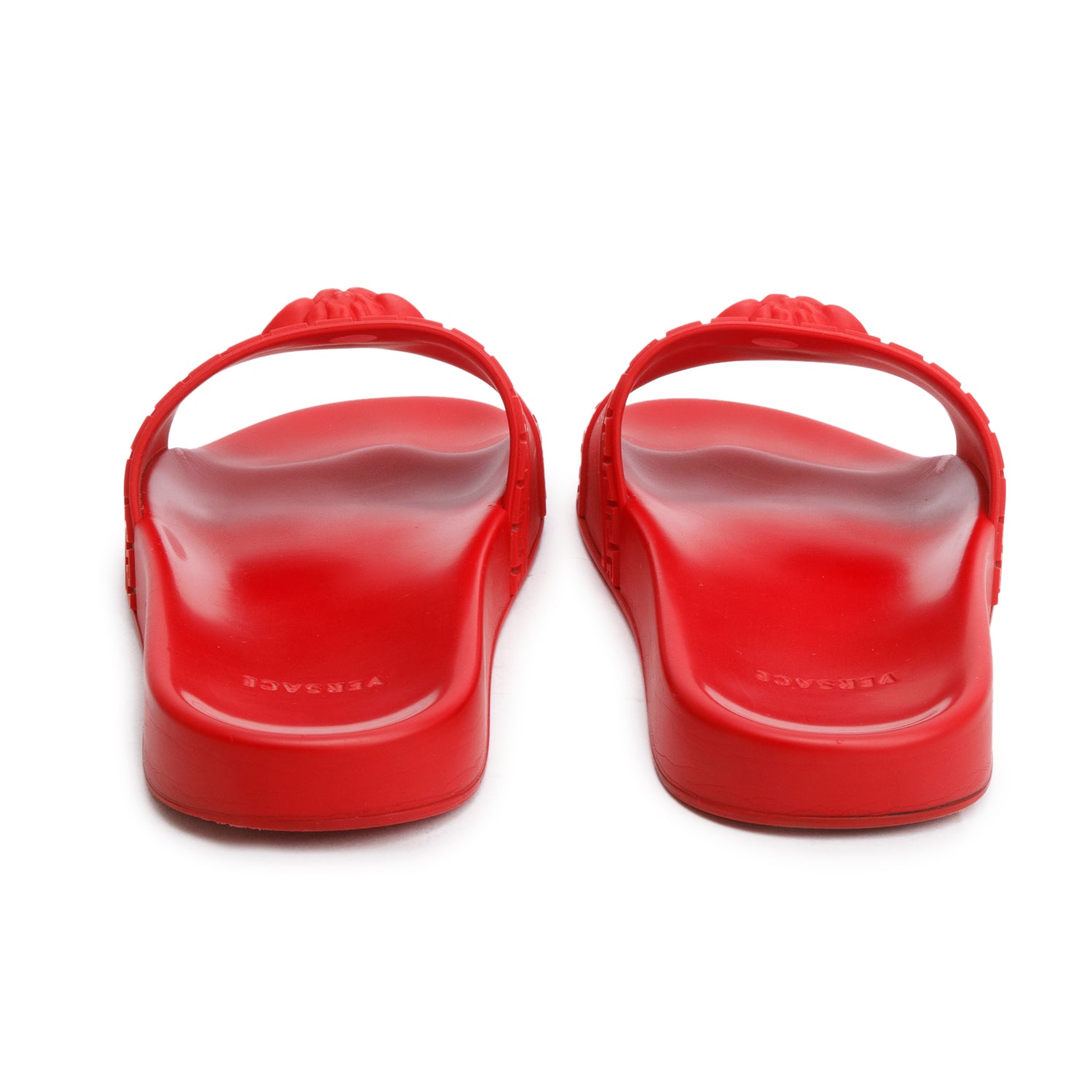 Versace Red Rubber Palazzo Pool Slides, Men's Size 41 w/ Box