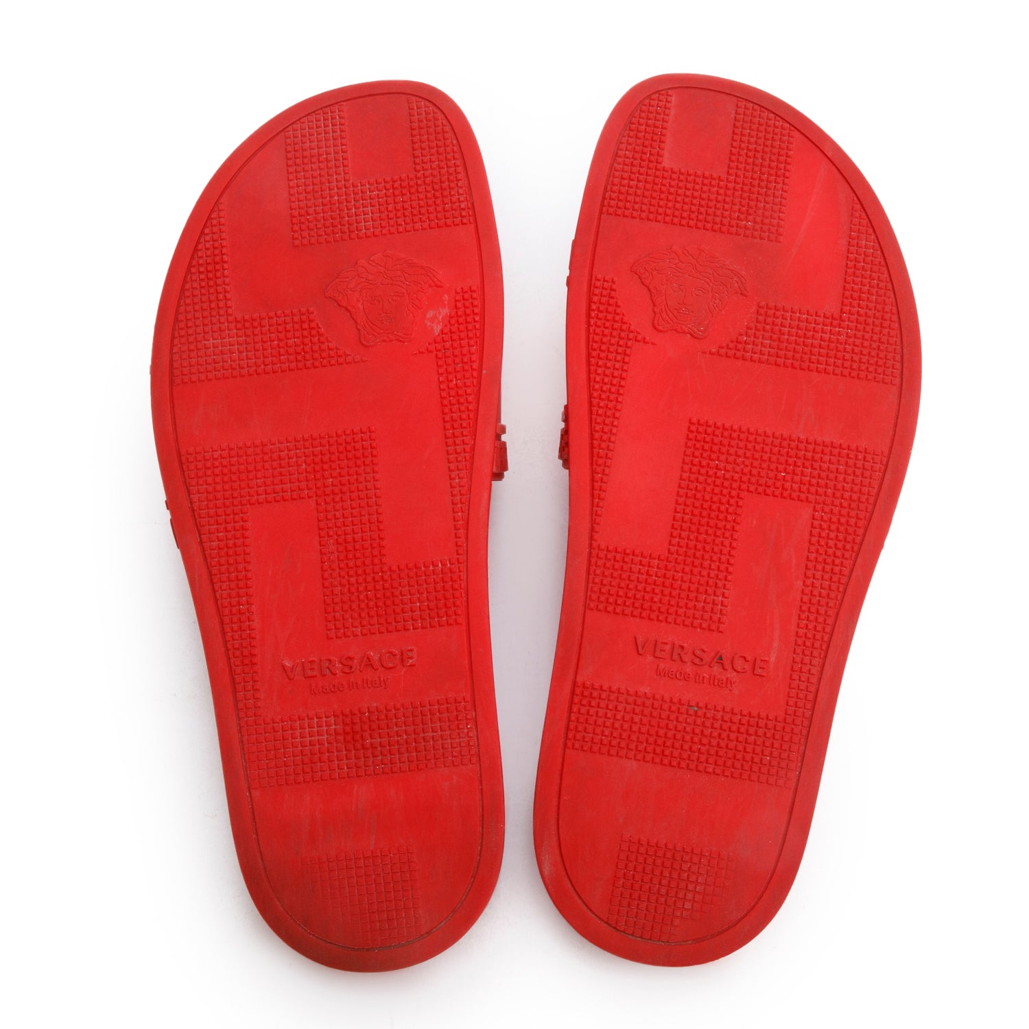 Versace Red Rubber Palazzo Pool Slides, Men's Size 41 w/ Box