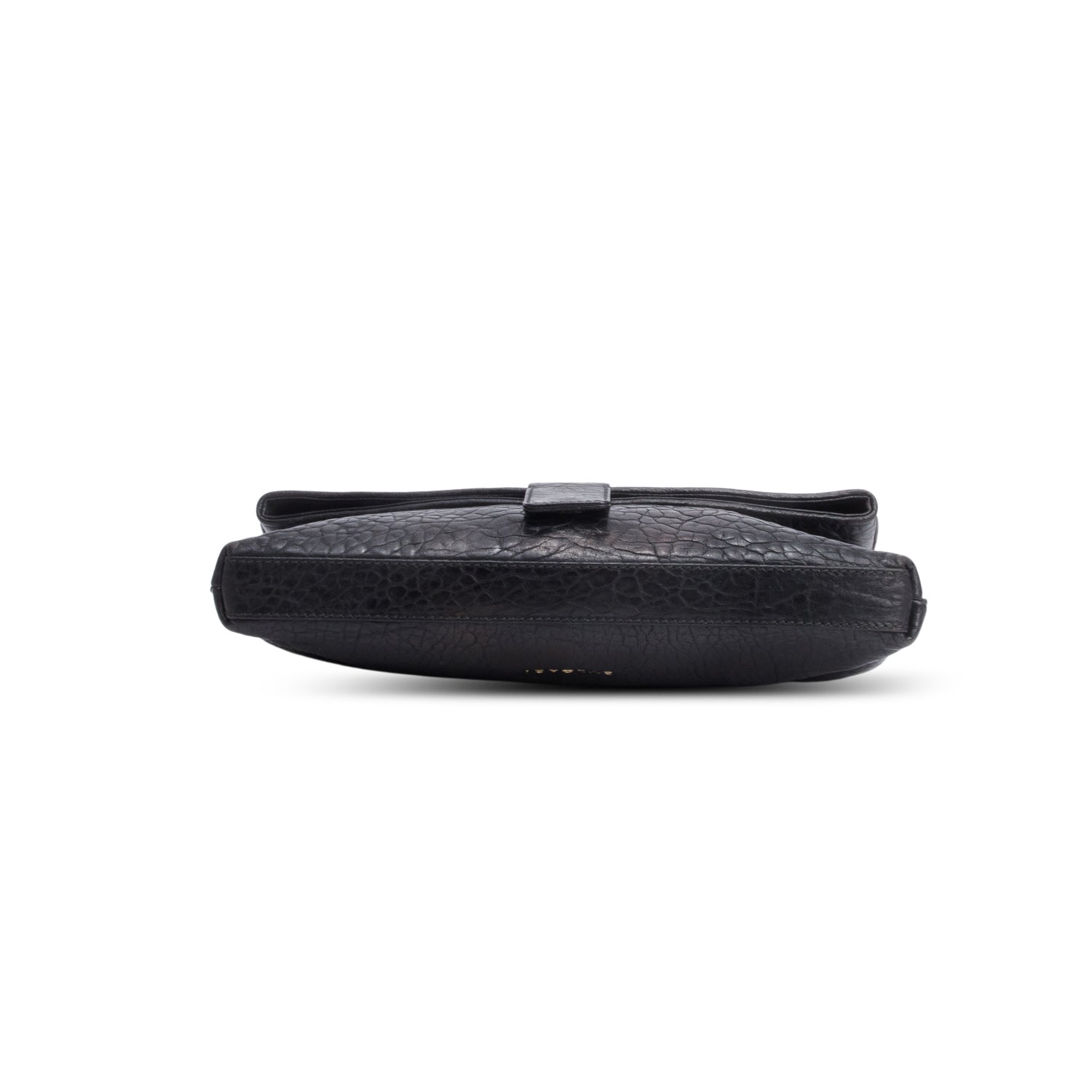 Bvlgari Black Leoni Leather Clutch w/ Chain Strap