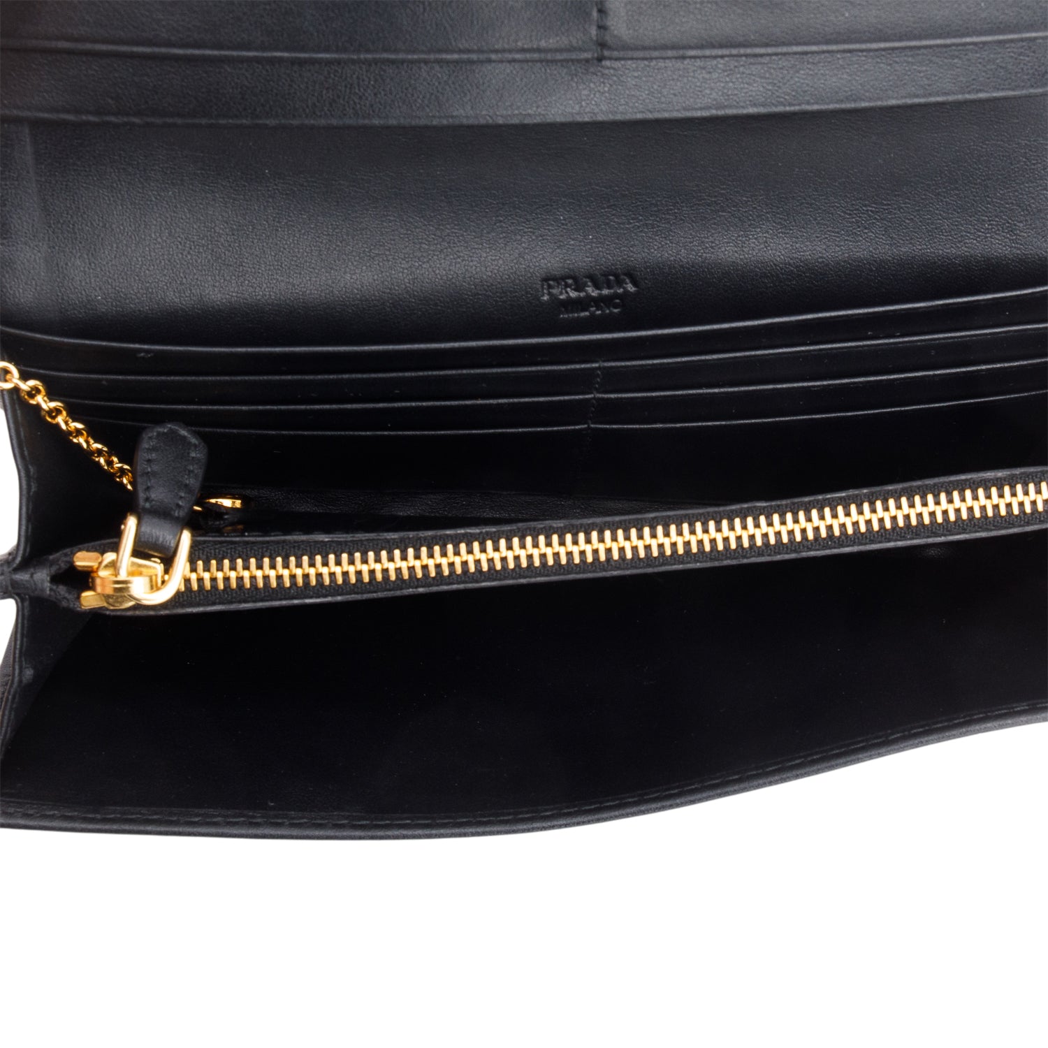 Prada Black Soft Calfskin Quilted Continental Wallet w/ Box