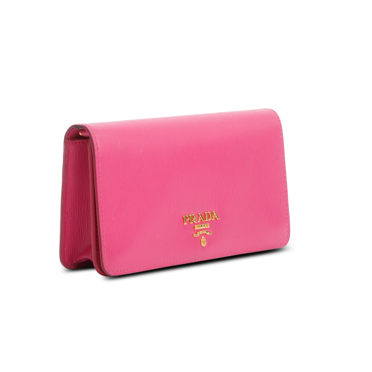 Prada Pink Vitello Move Wallet on Chain w/ Box