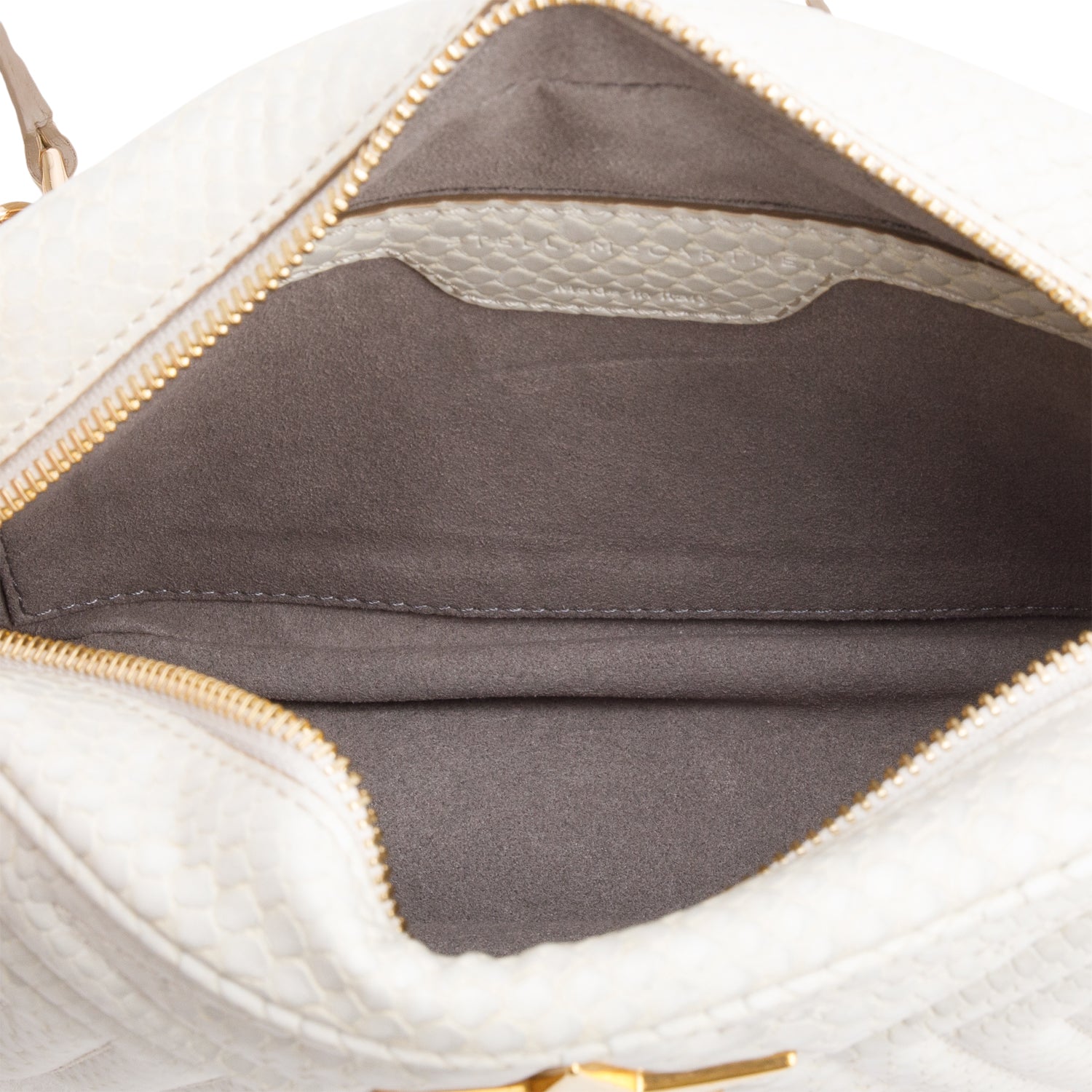 Stella McCartney White Embossed Faux Leather Small Star Camera Bag