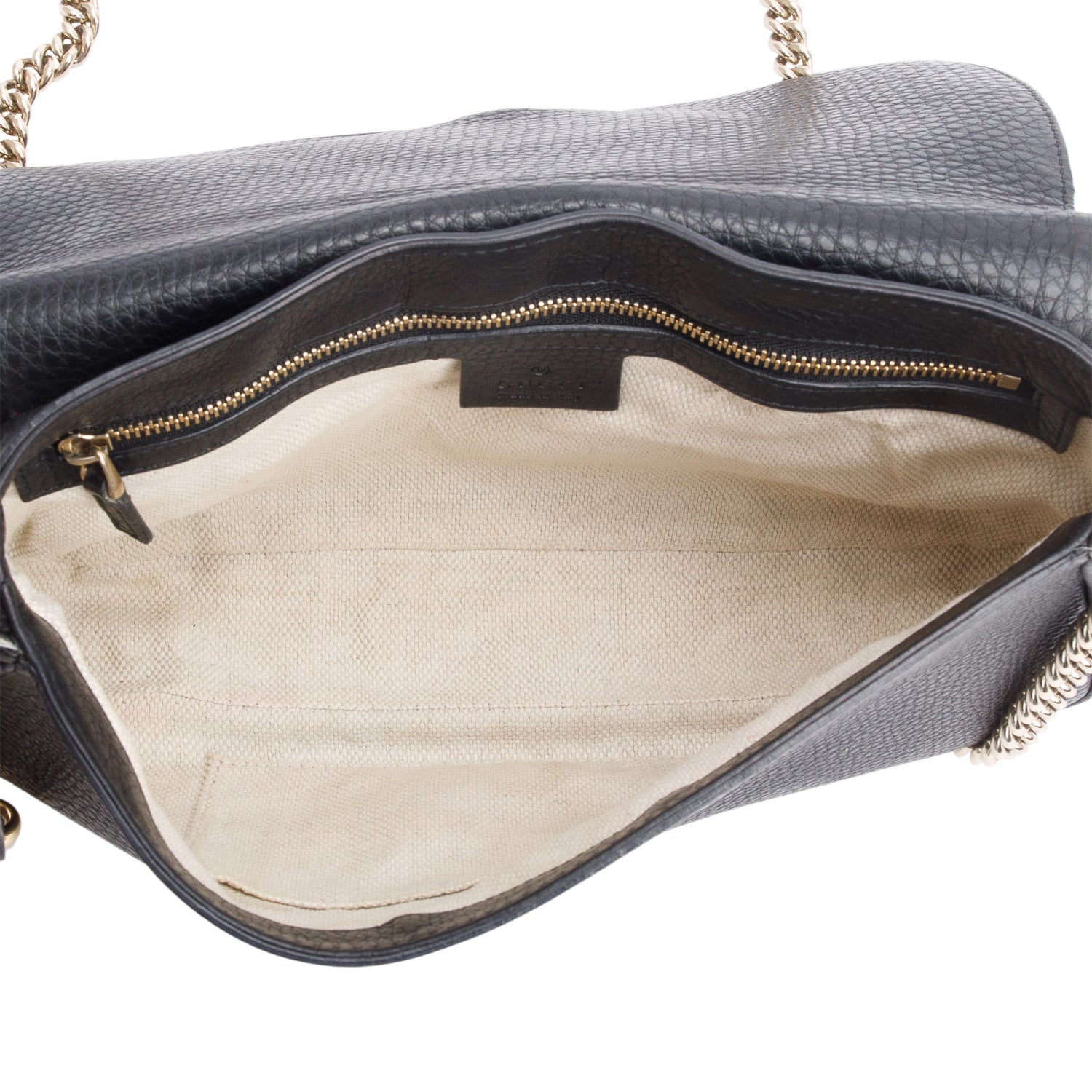 Gucci Black Leather Medium Soho Chain Crossbody Bag