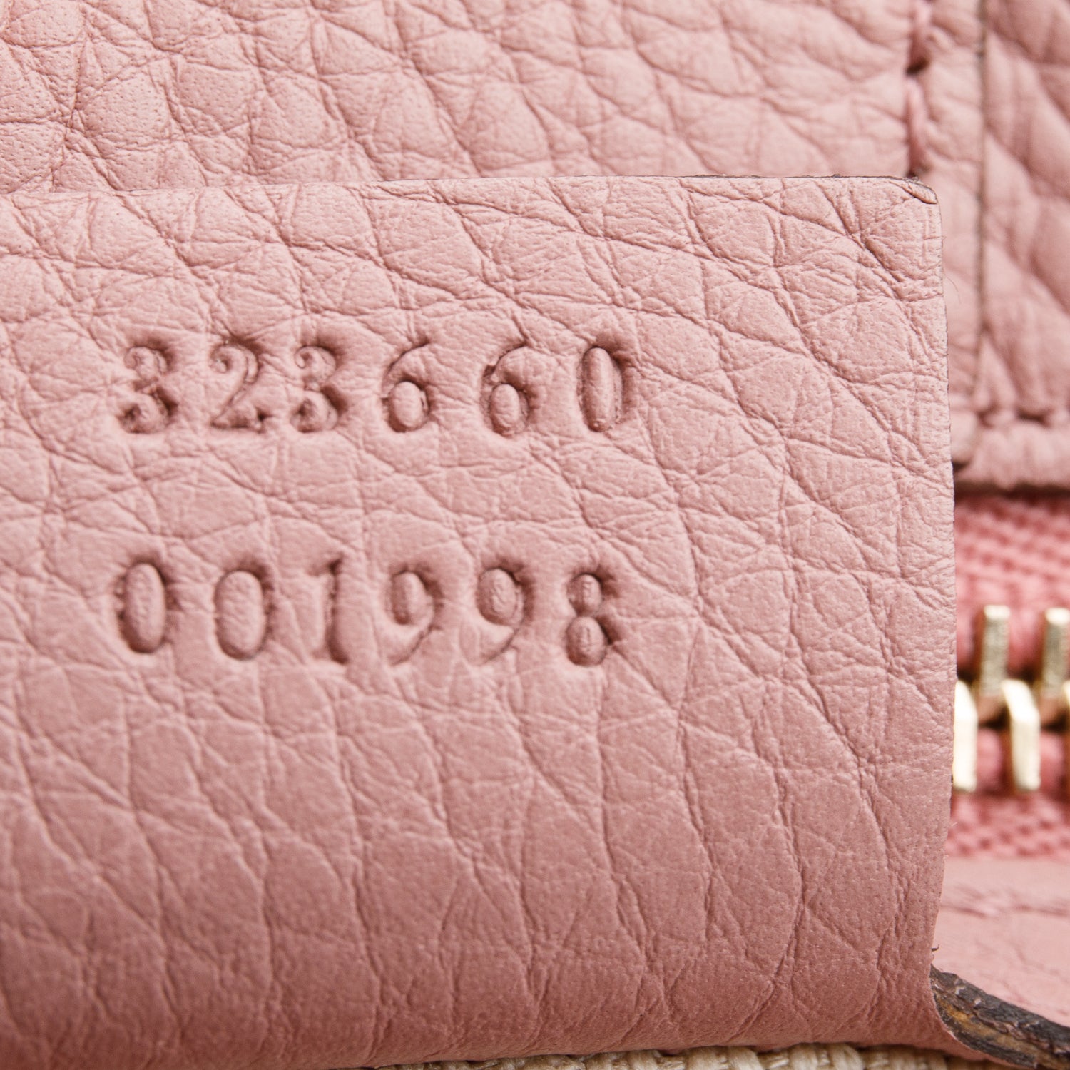 Gucci Pink Pebbled Calfskin Leather Medium Bamboo Shopper Tote w/ Strap