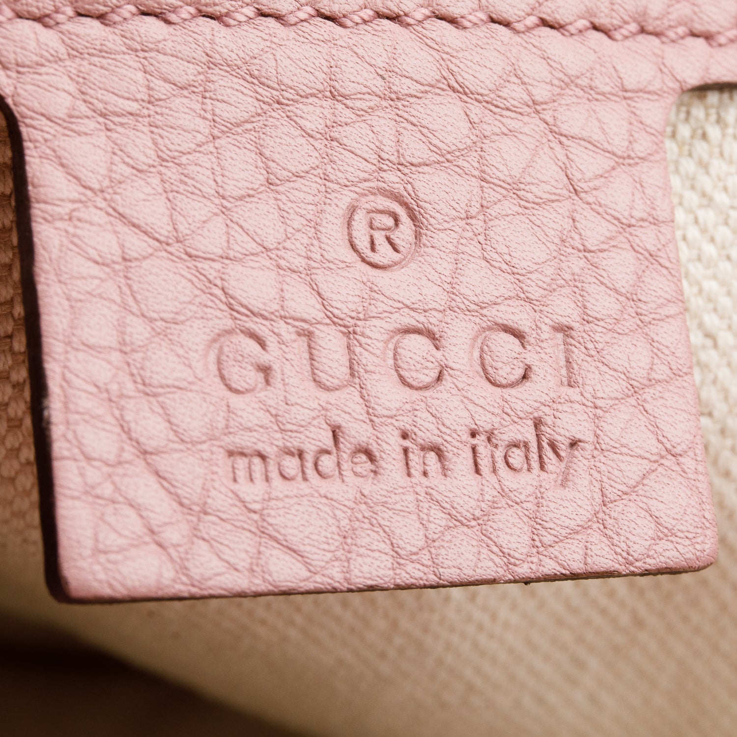 Gucci Pink Pebbled Calfskin Leather Medium Bamboo Shopper Tote w/ Strap