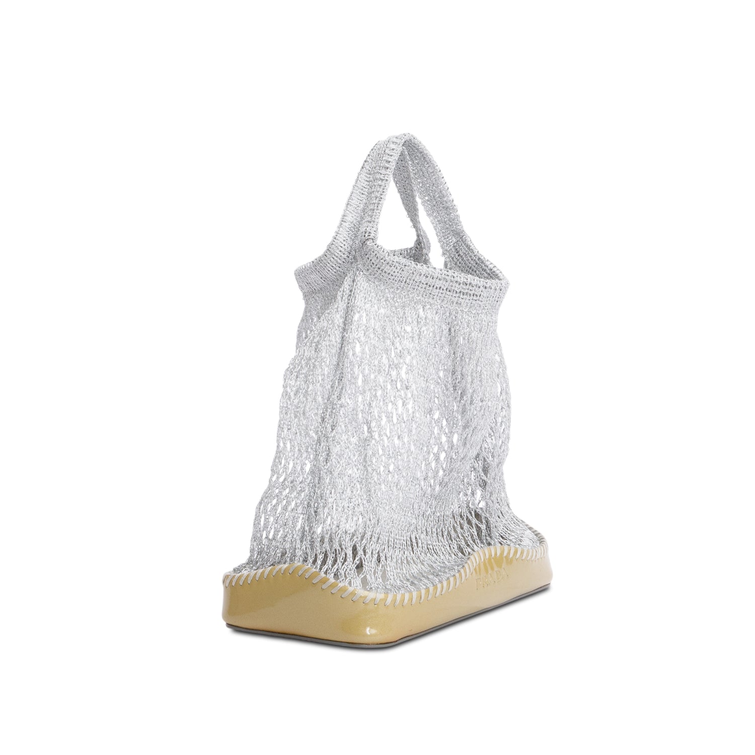 Prada Silver Mesh Mini Handle Bag