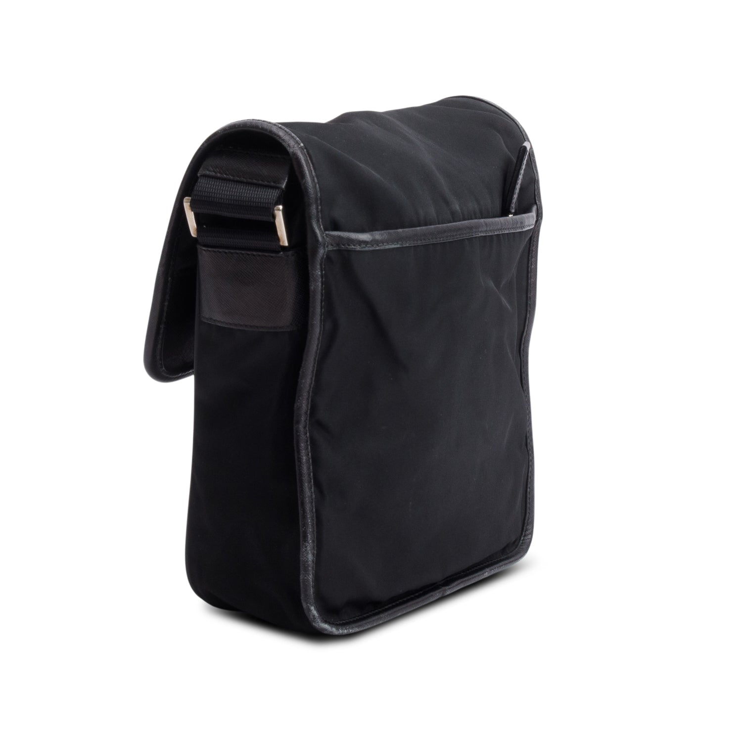 Prada Black Nylon Buckle Messenger Bag