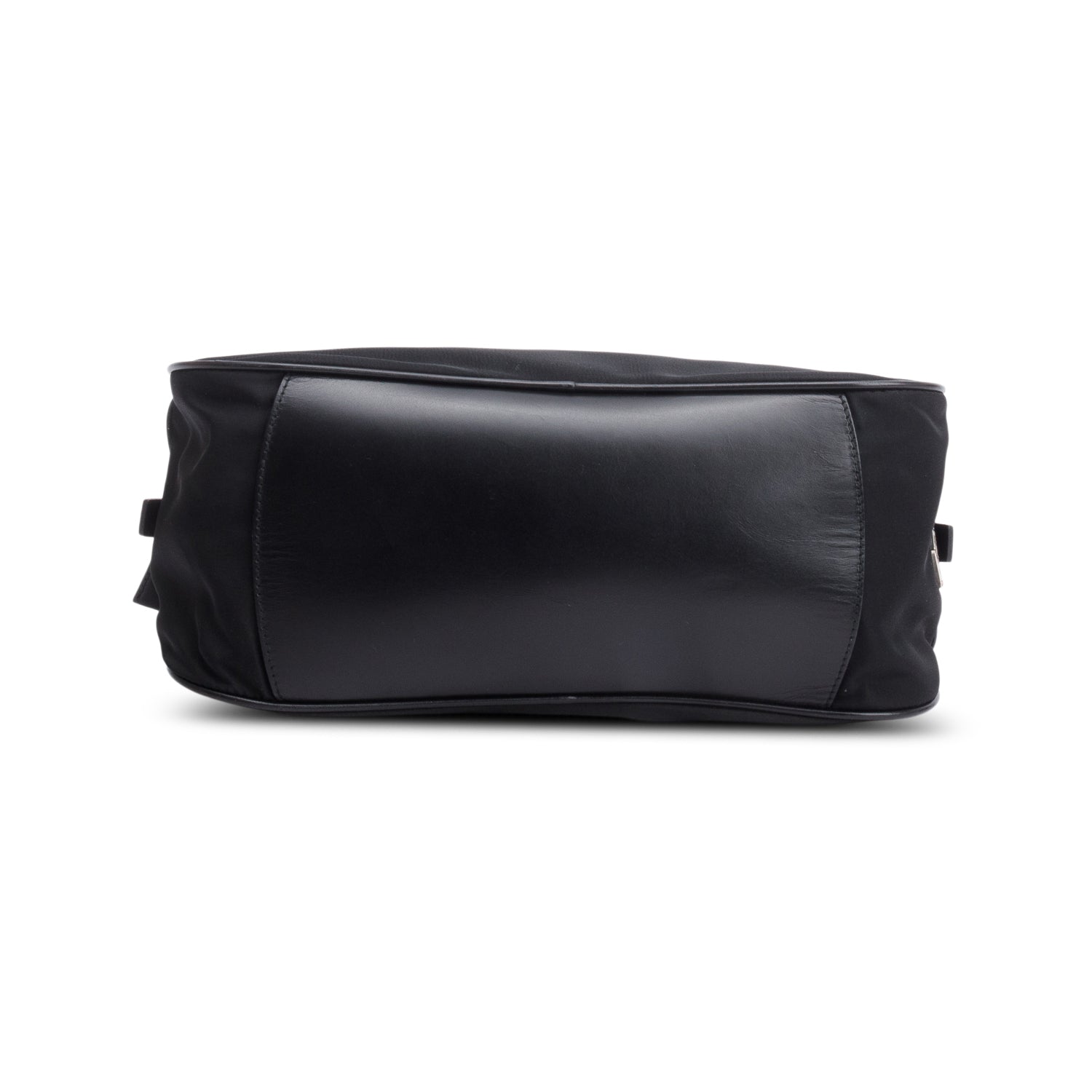 Prada Black Nylon Leather Bauletto Bag
