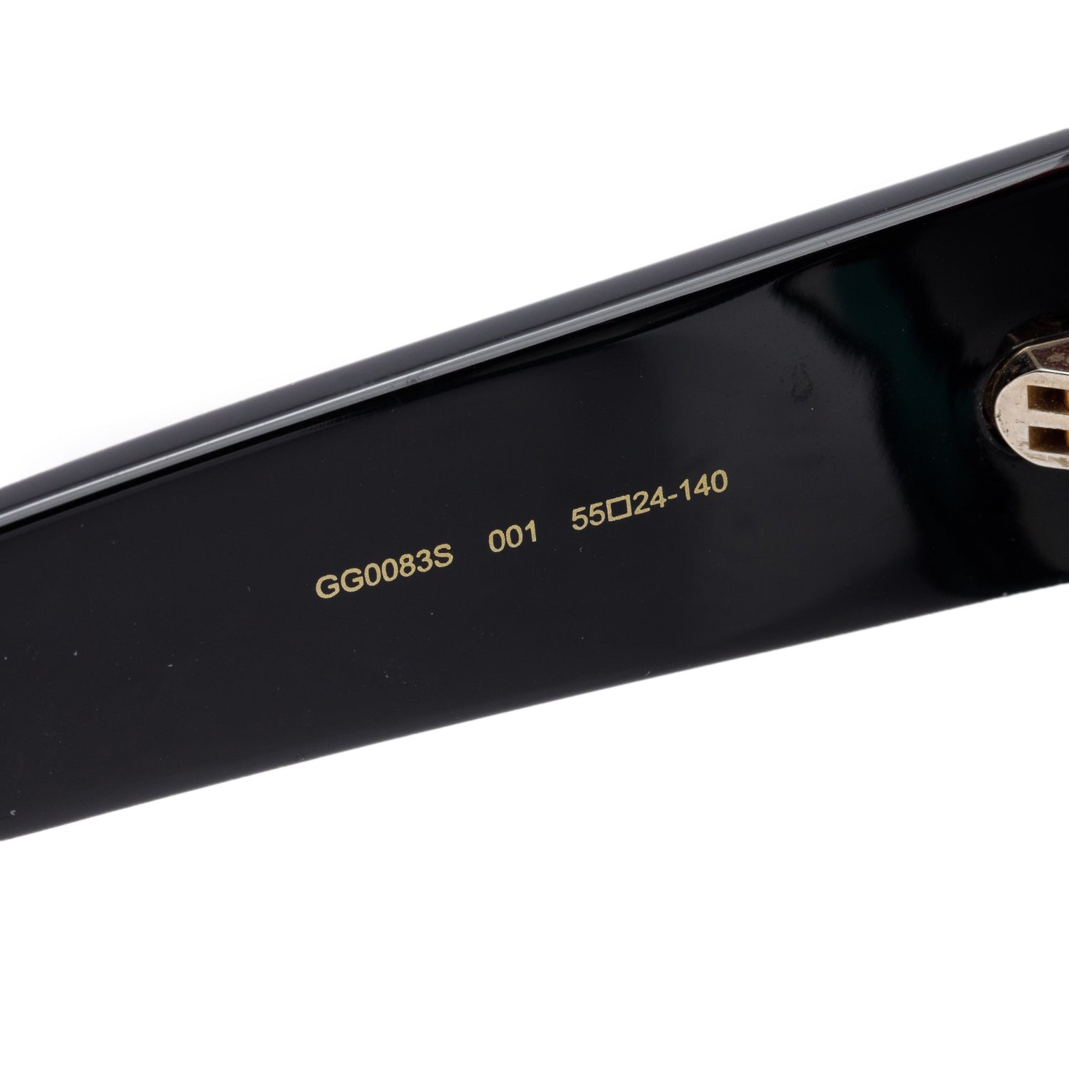 Gucci GG0083S Red/Green Glitter Black Acetate CC Logo Oversized Square Sunglasses