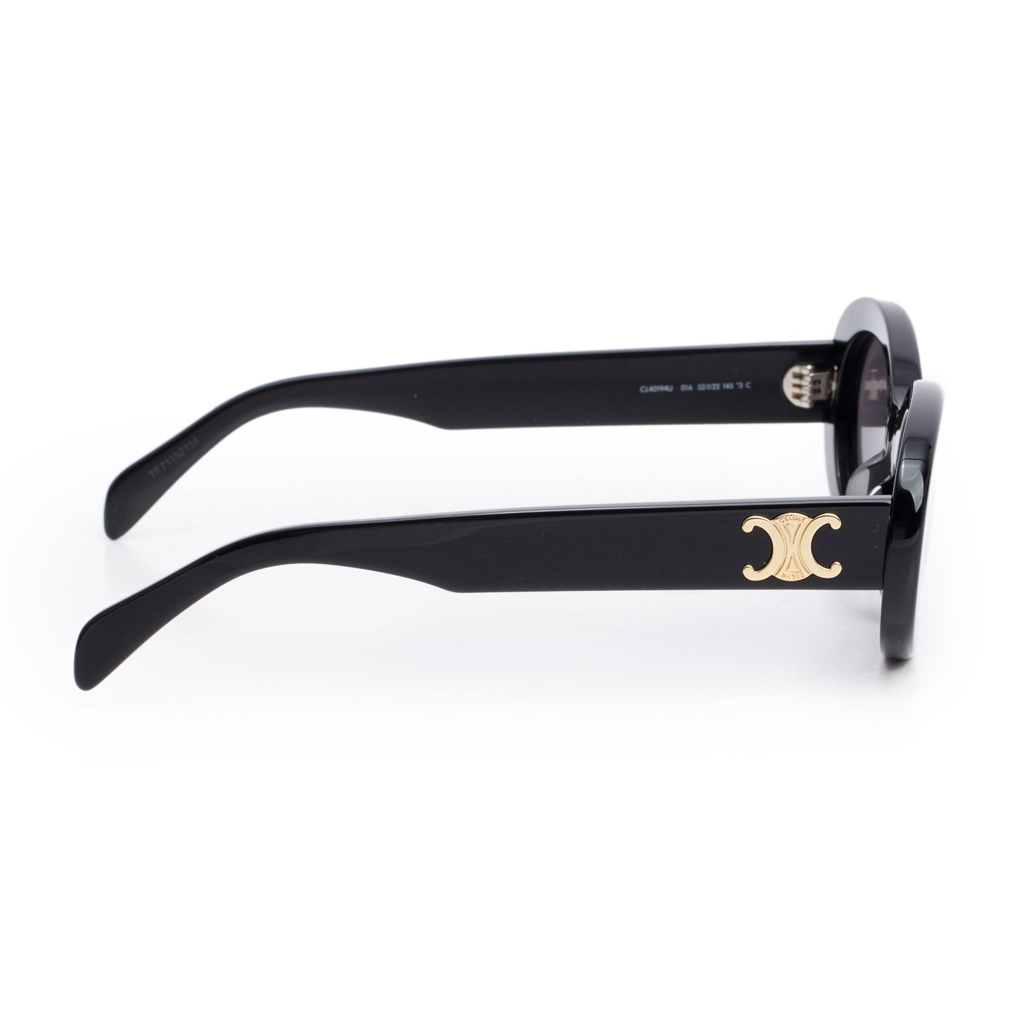 Celine CL40194U Black Acetate Triomphe 01 Oval Sunglasses w/ Box & Case