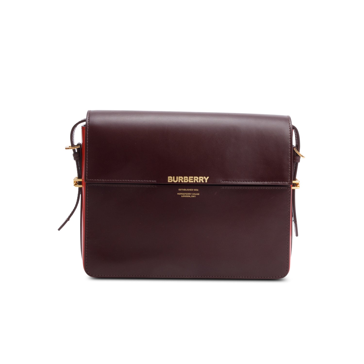 Burberry Burgundy & Red Smooth Calfskin Leather Medium Grace Bag