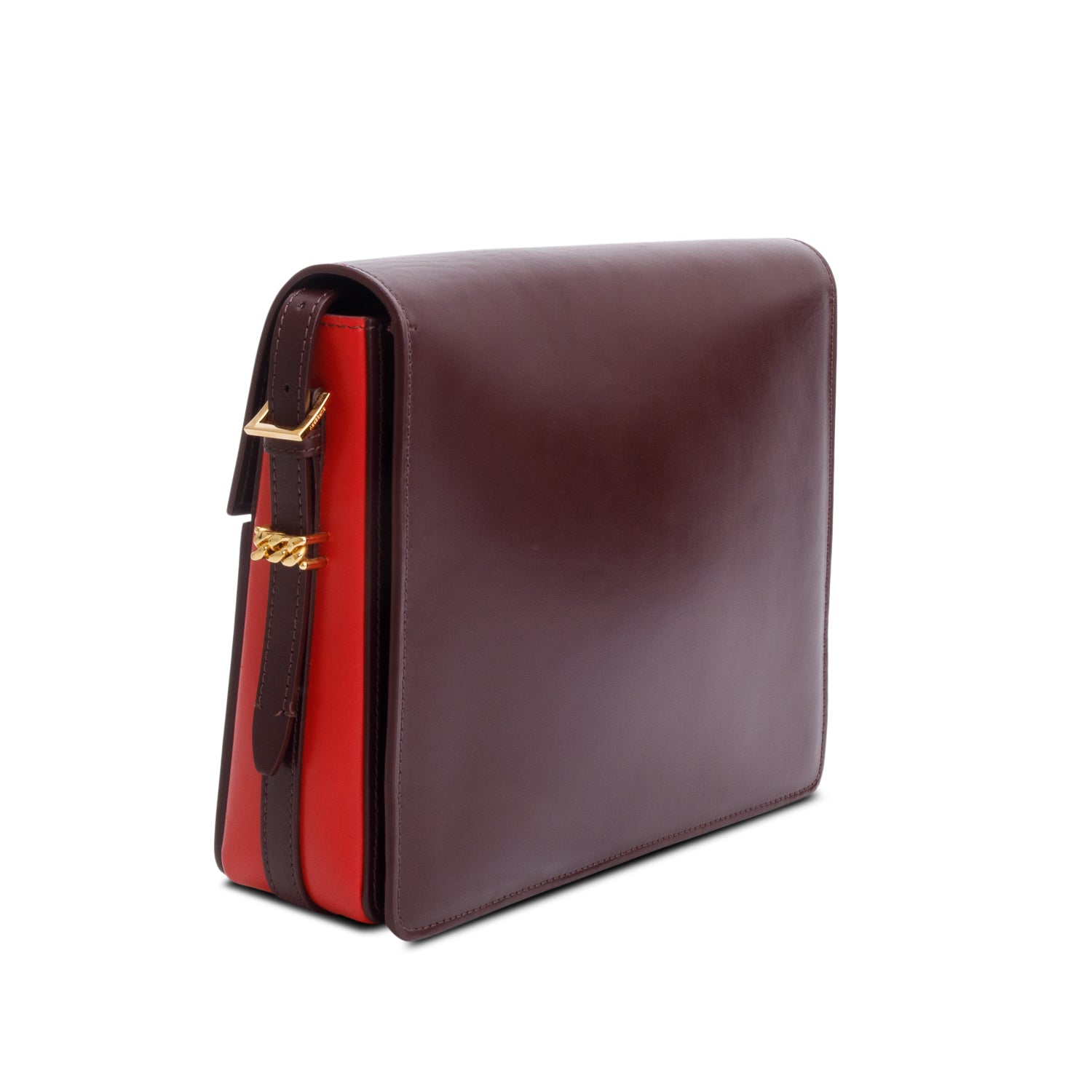 Burberry Burgundy & Red Smooth Calfskin Leather Medium Grace Bag