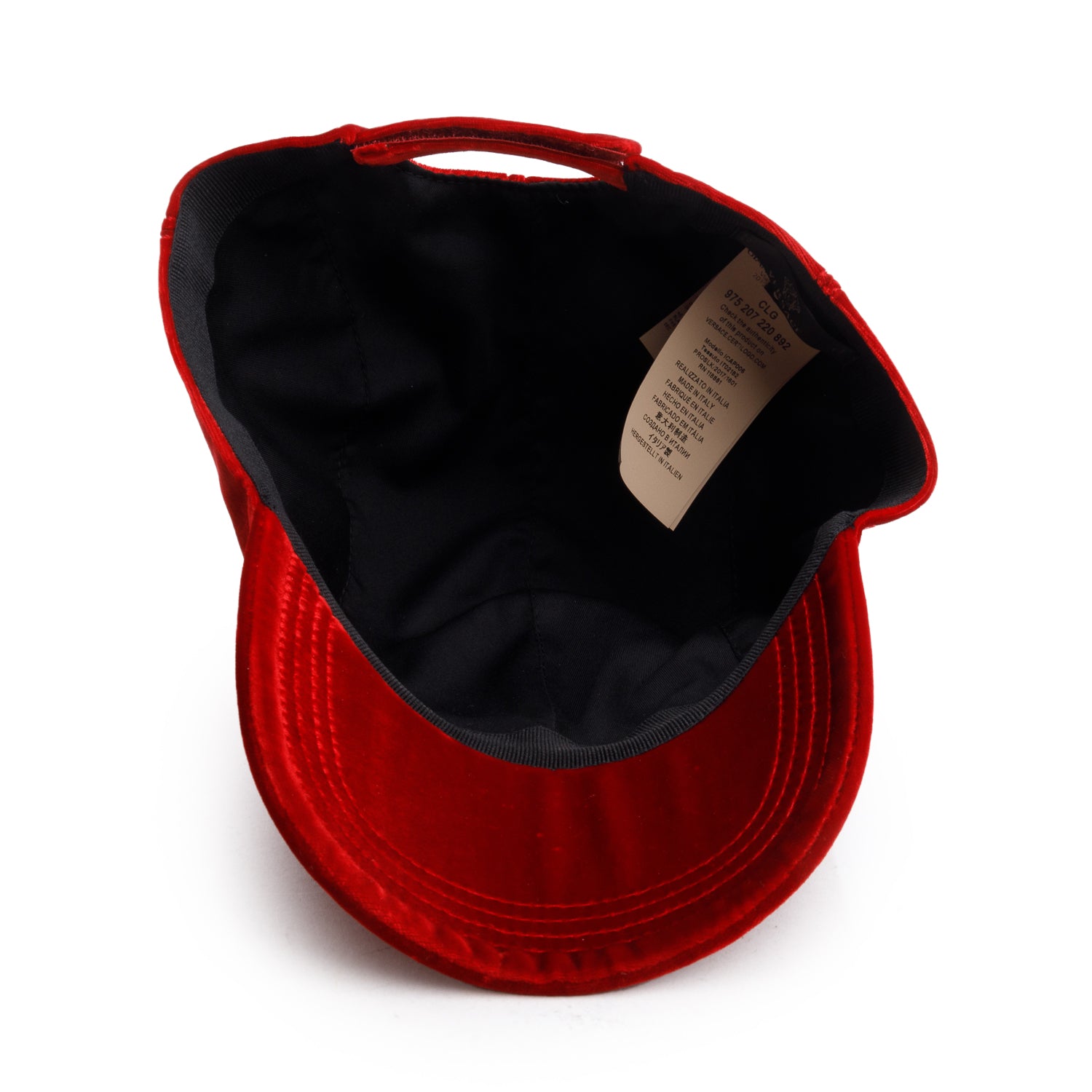 Versace Red Velvet Crystal Accent Crown Baseball Hat, Size 58 w/ Box