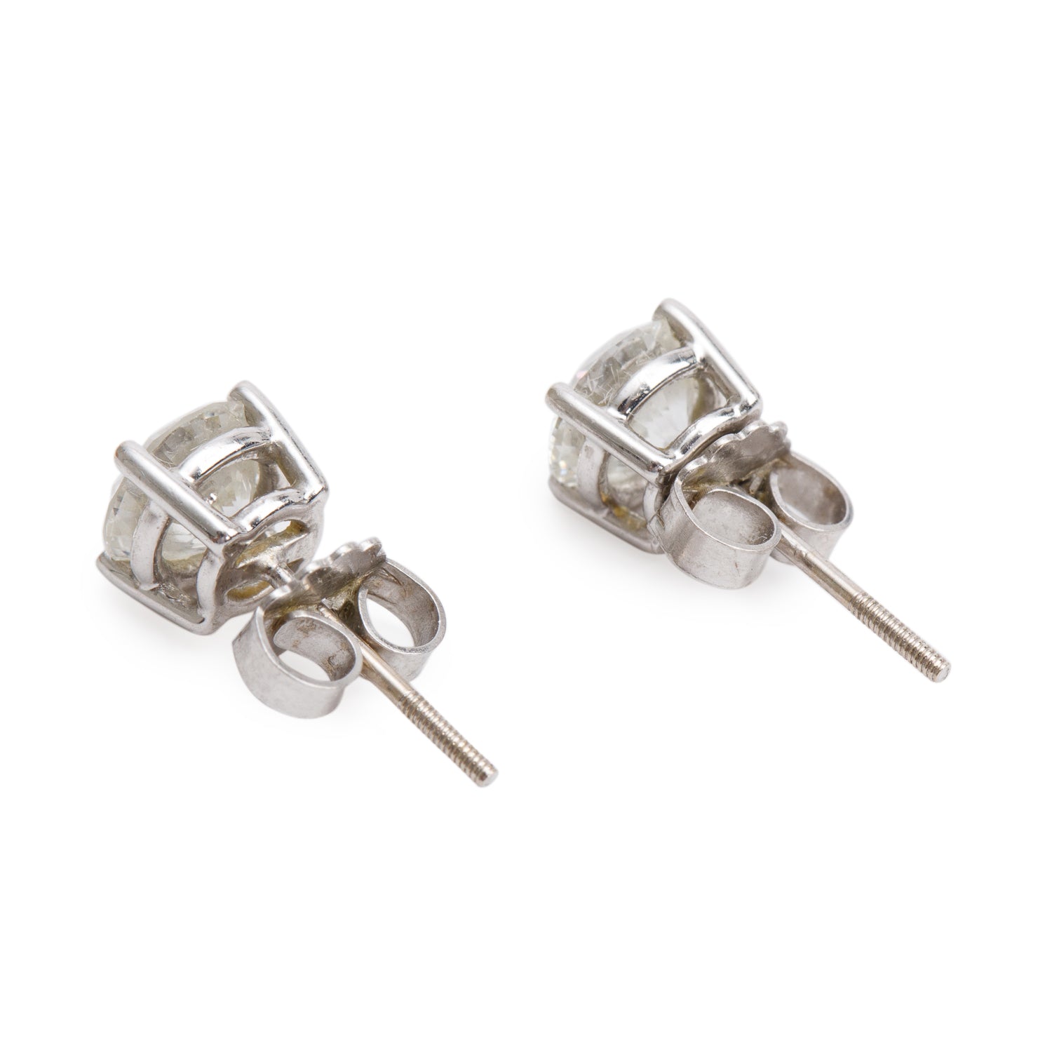 14k White Gold 1.45 tcw. Diamond Stud Earrings