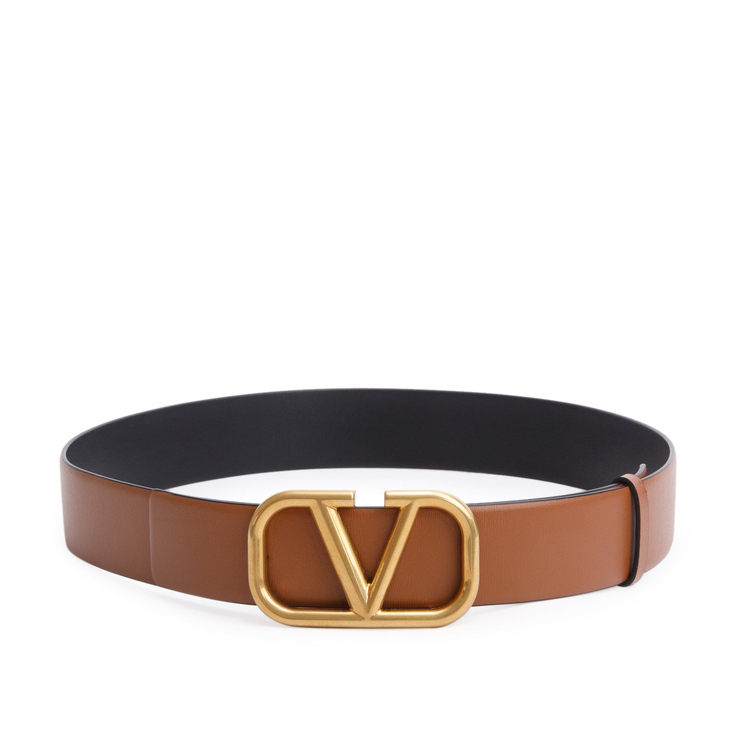 Valentino Brown/Black Calfskin Reversible Vlogo Signature 40 MM Leather Belt, 90 36 w/ Box