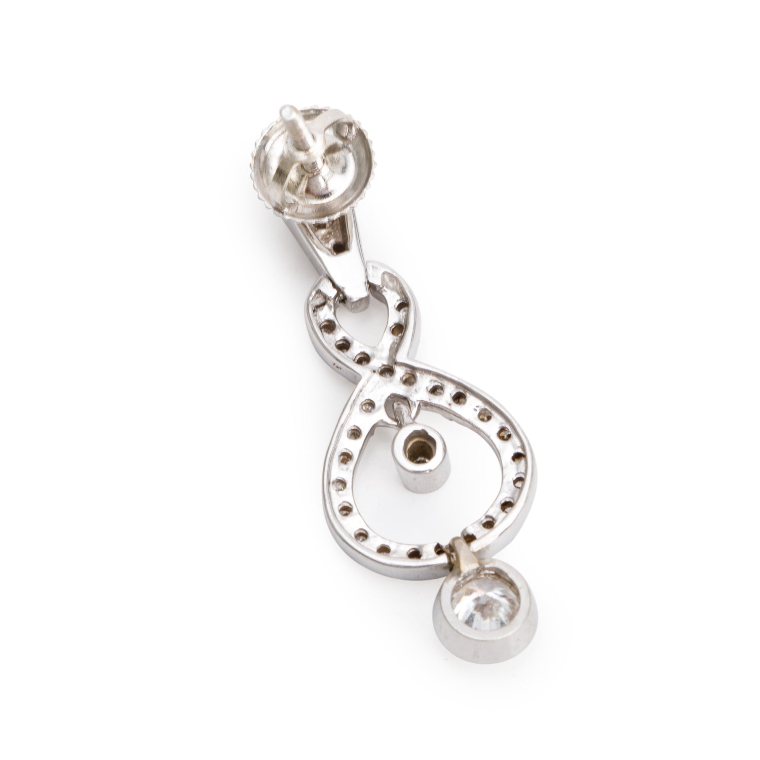 14k White Gold Diamond Drop Earrings