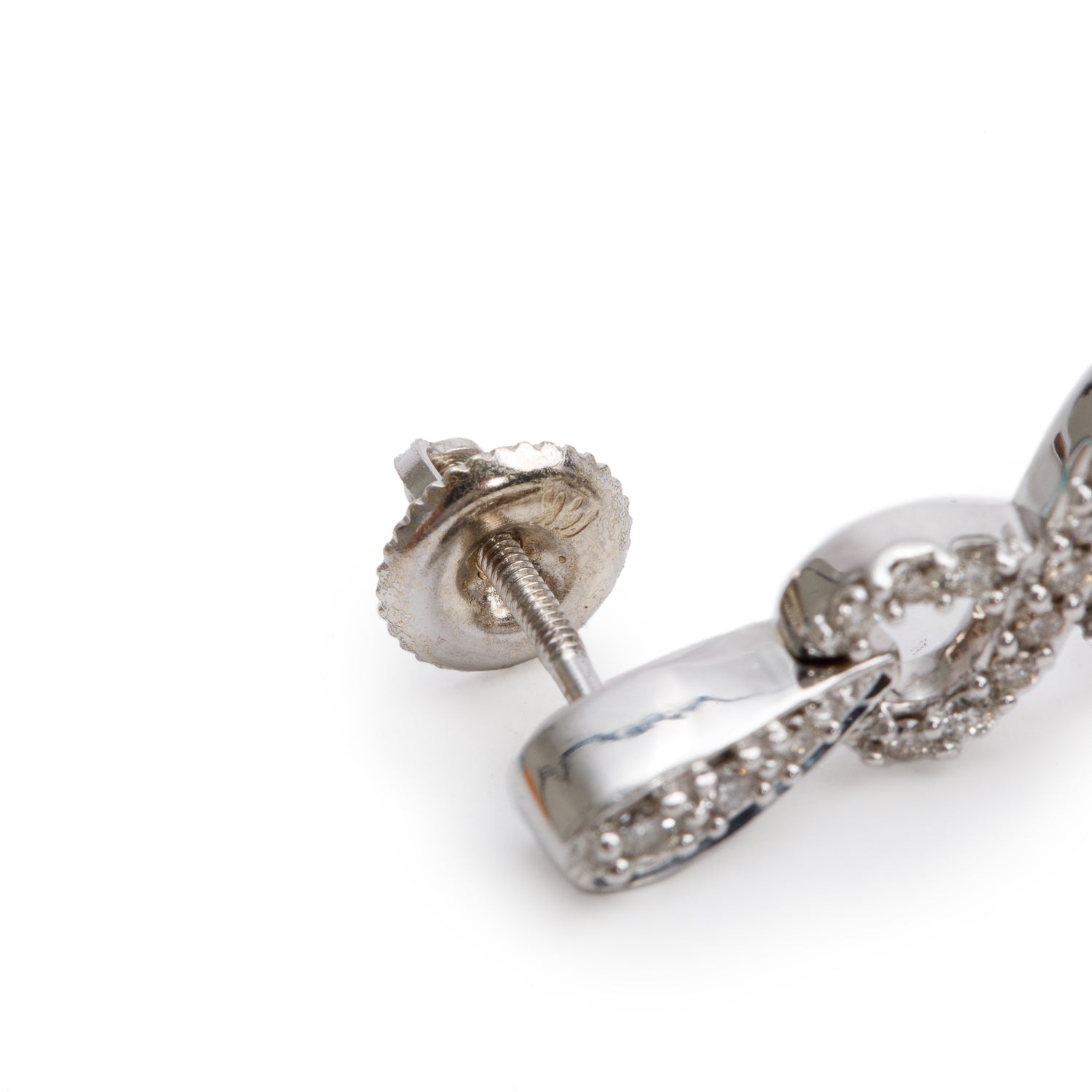 14k White Gold Diamond Drop Earrings