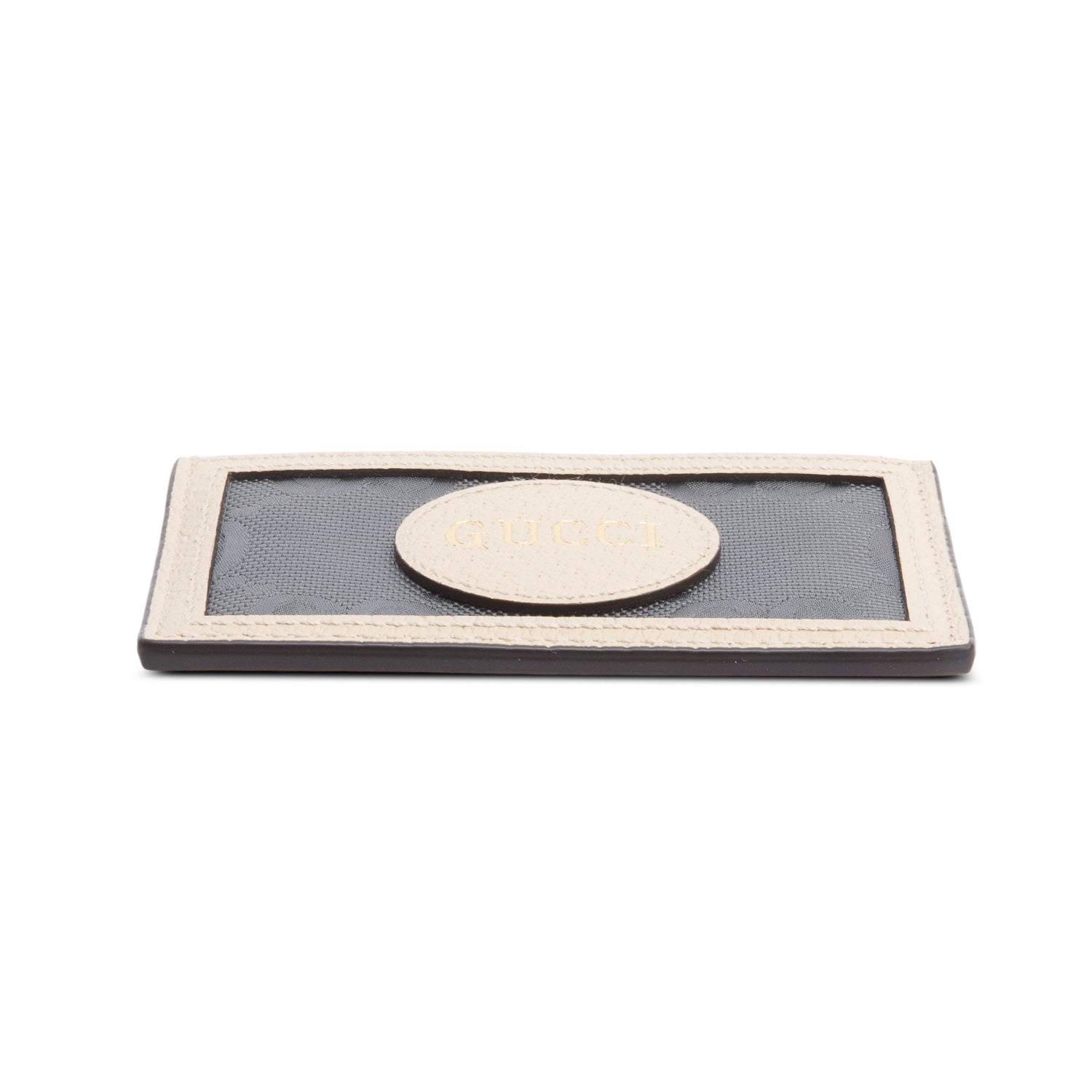 Gucci Beige Calfskin Grey Econyl Off The Grid Card Holder w/ Box