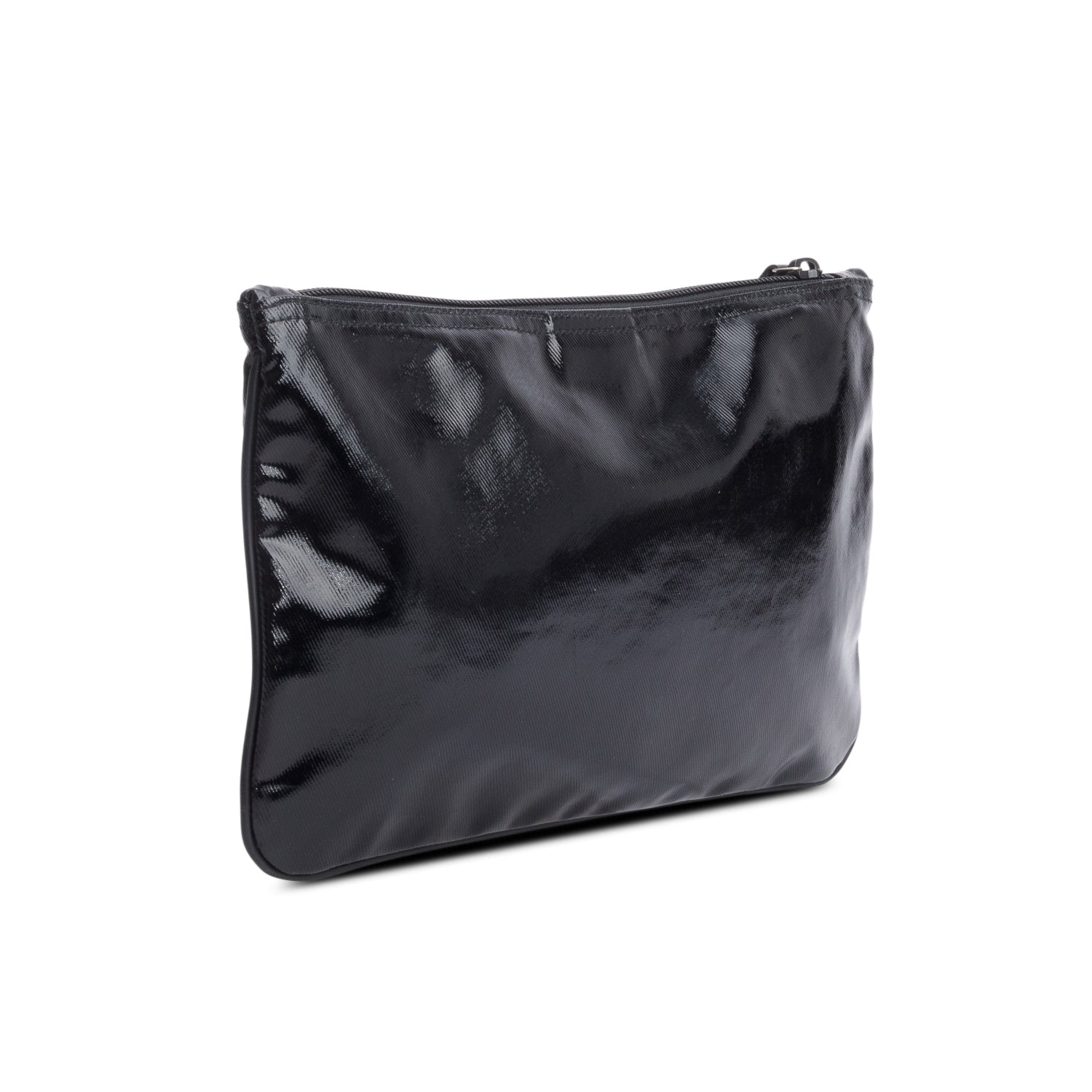 Gucci Black Patent Leather Zip Pouch