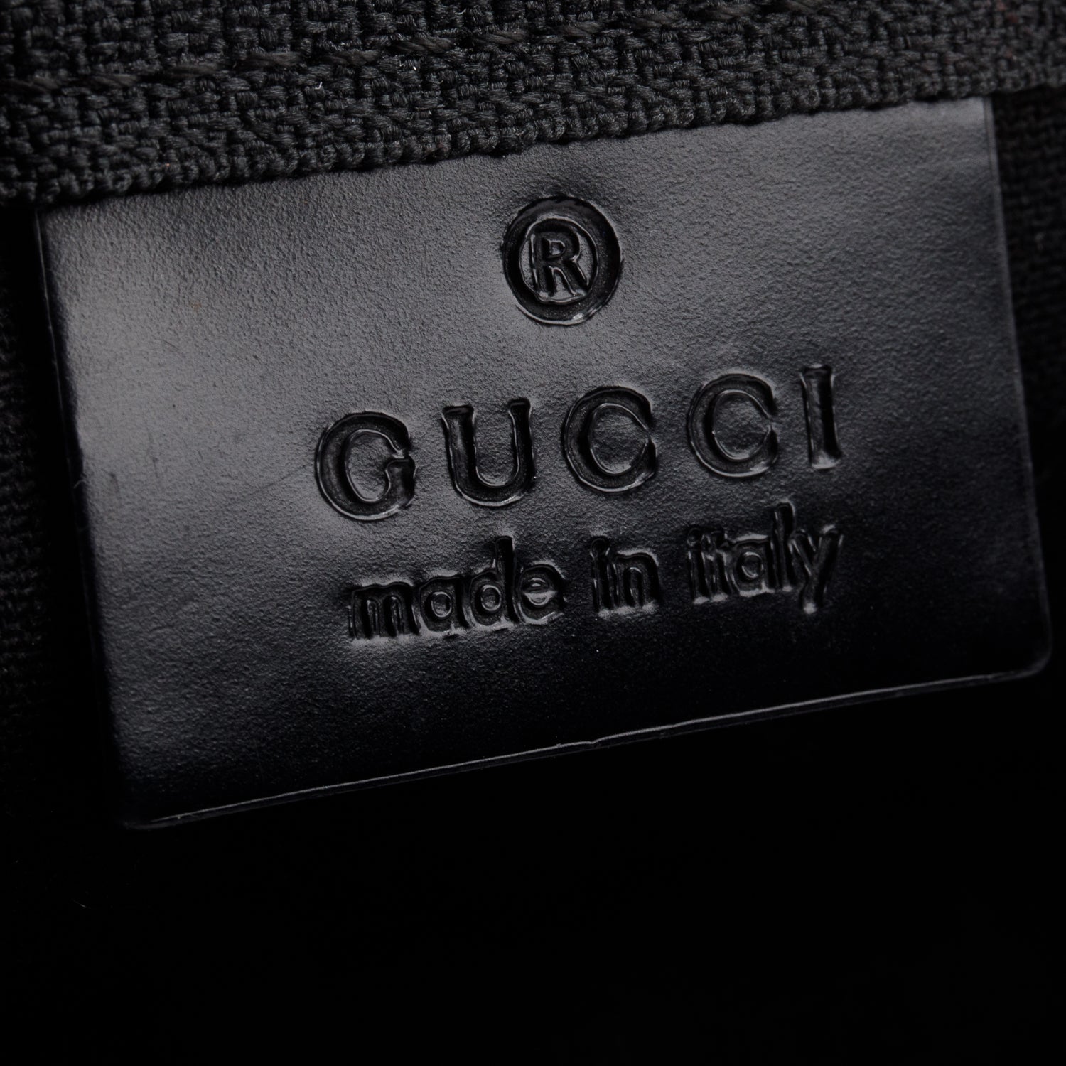 Gucci Black Patent Leather Zip Pouch