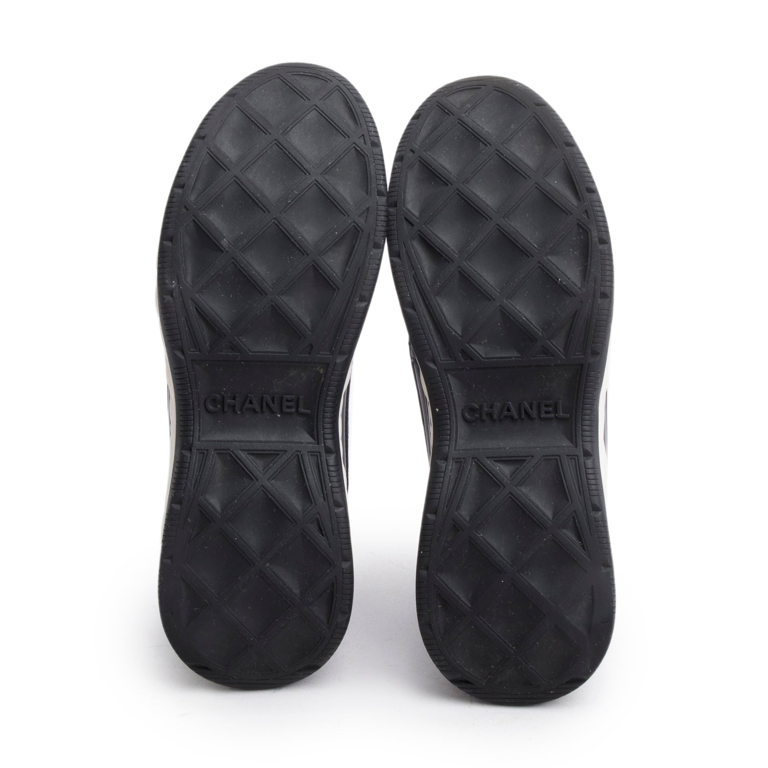 Chanel Black Canvas Calfskin Leather Trim CC Logo Sneakers, Men's Size 42