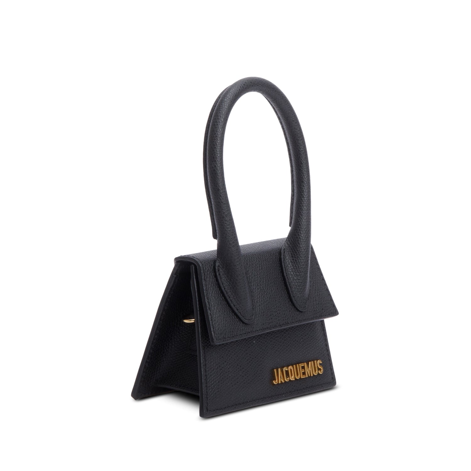 Jacquemus Black Calfskin Leather Mini Signature Le Chiquito Handle Bag w/ Strap
