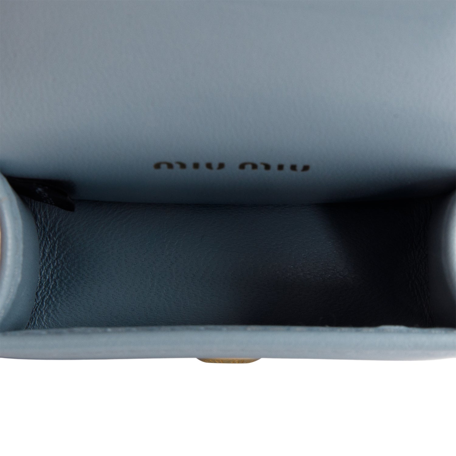 Miu Miu Blue Nappa Leather Airpod Case w/ Chain Strap & Box