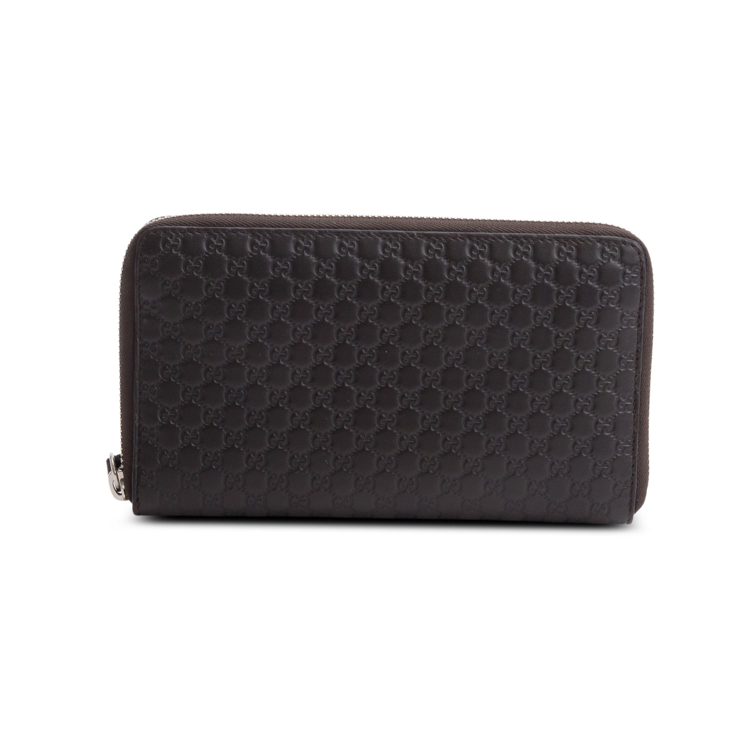 Gucci Brown Microguccissima Leather Zip Around Wallet Organizer w/ Box