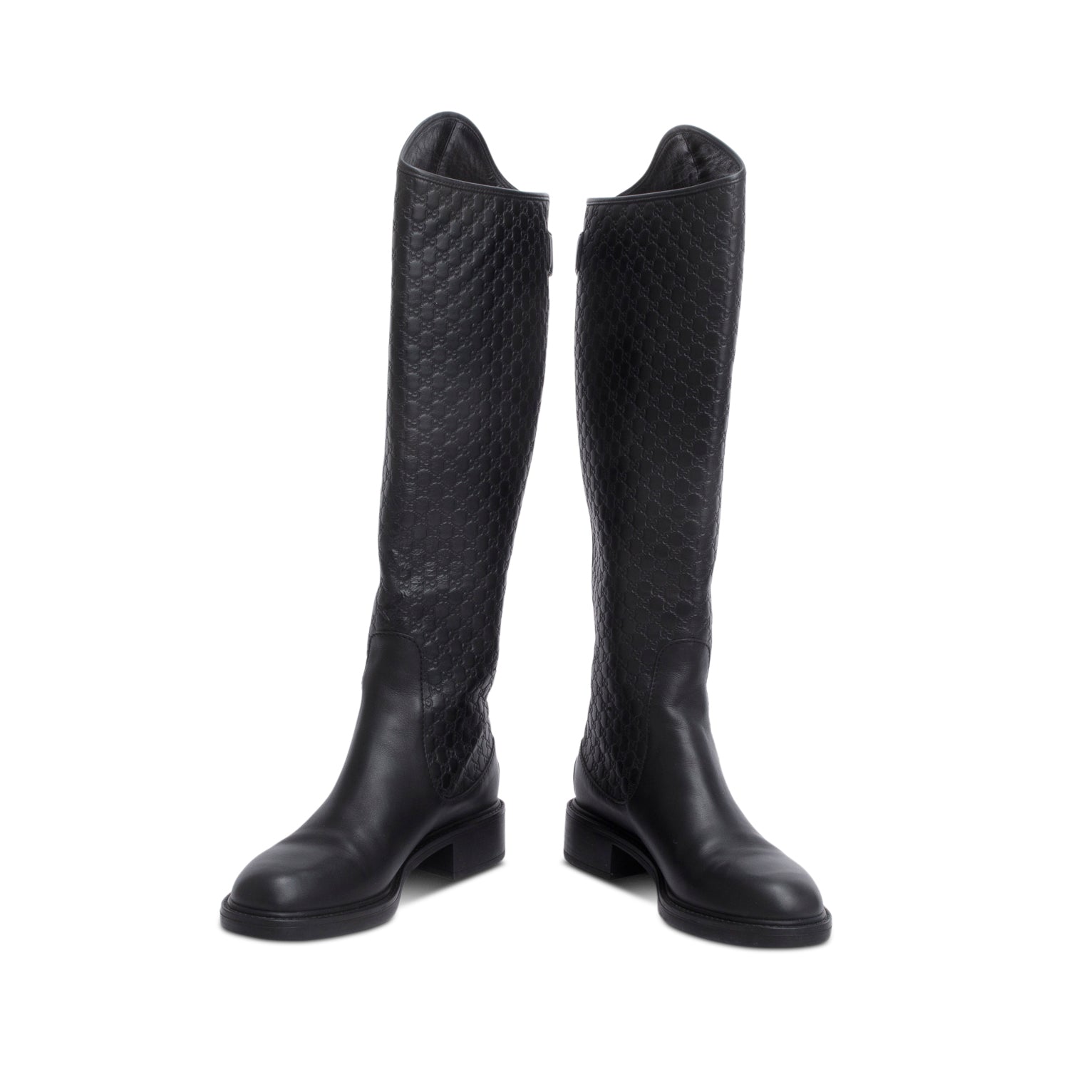 Gucci Brown Microguccissima Leather Knee-High Riding Boots, Size 36