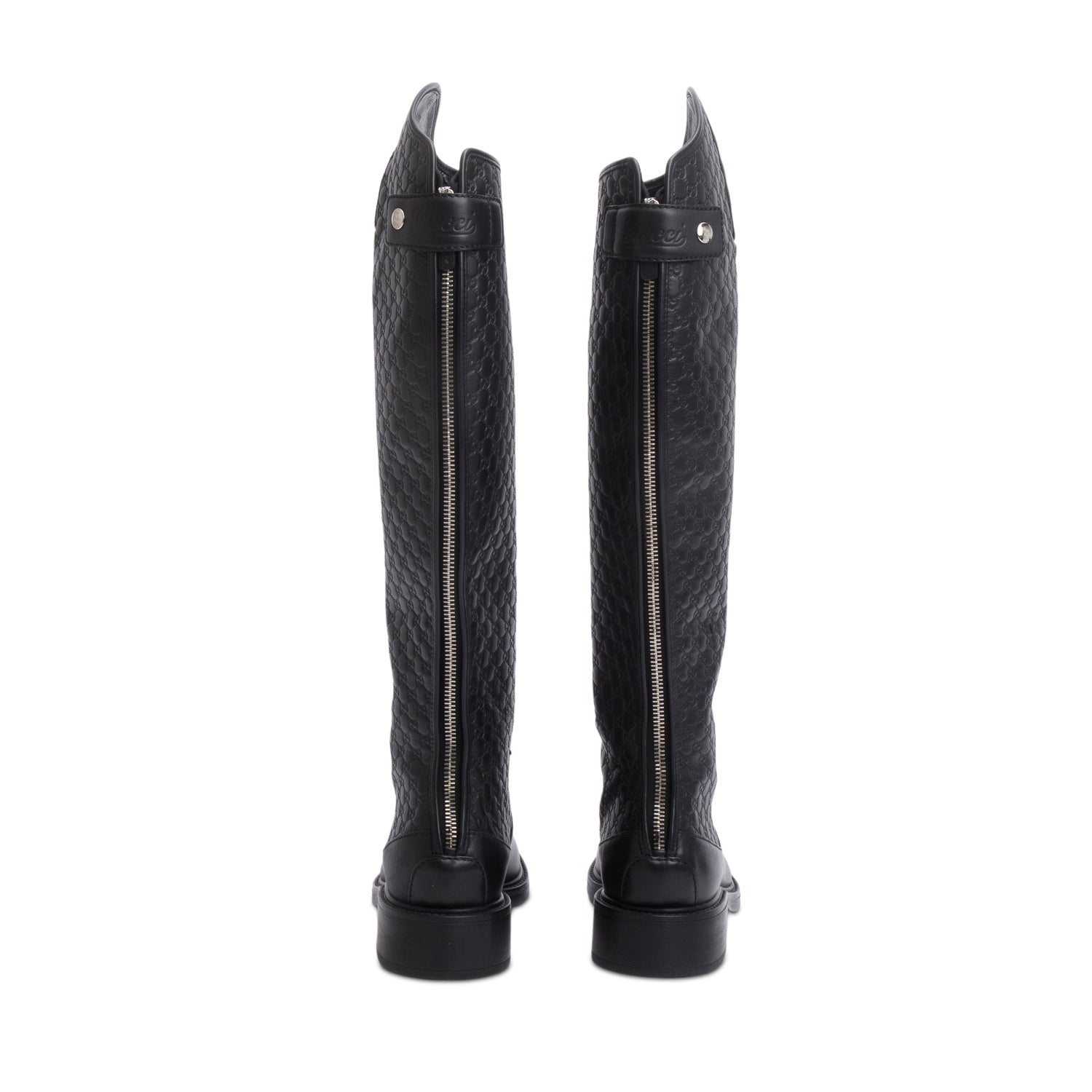 Gucci Brown Microguccissima Leather Knee-High Riding Boots, Size 36