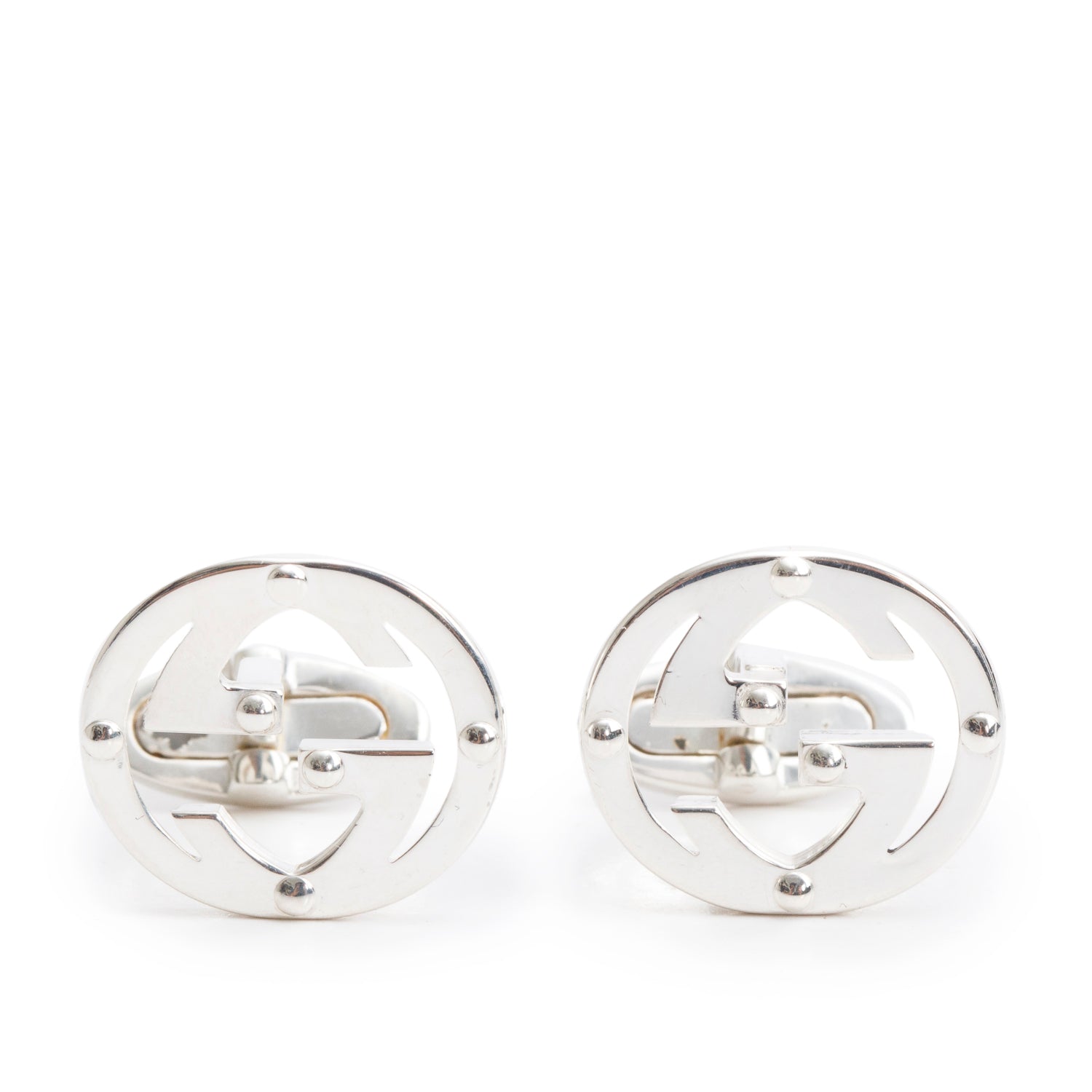 Gucci Sterling Silver Interlocking G Cufflinks