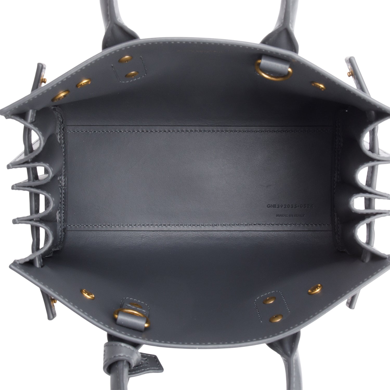 Saint Laurent 2024 Grey Smooth Calfskin Leather Nano Sac De Jour w/ Strap