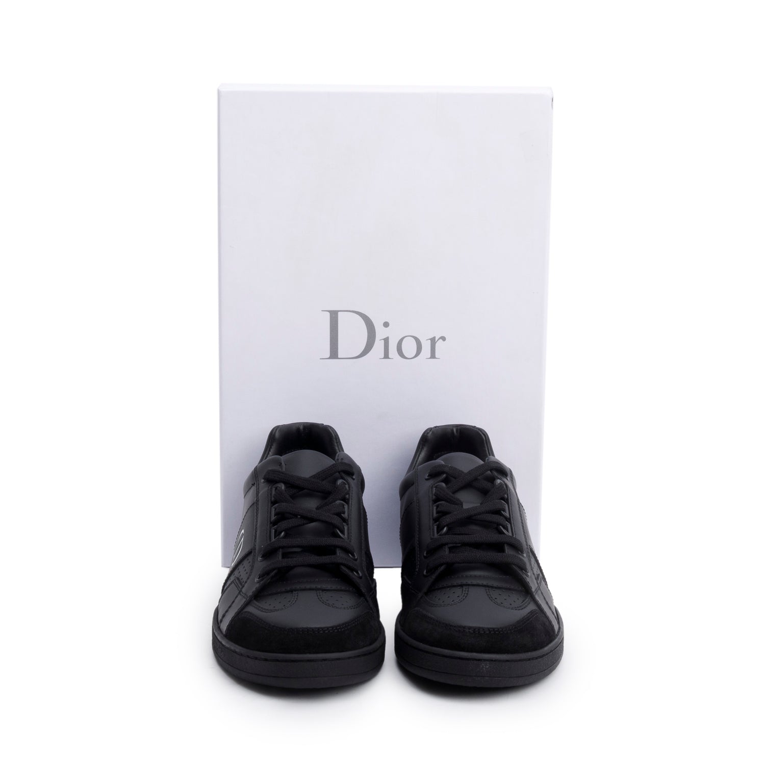 Christian Dior Black Leather Uniform Sneakers, Size 37.5 w/ Box