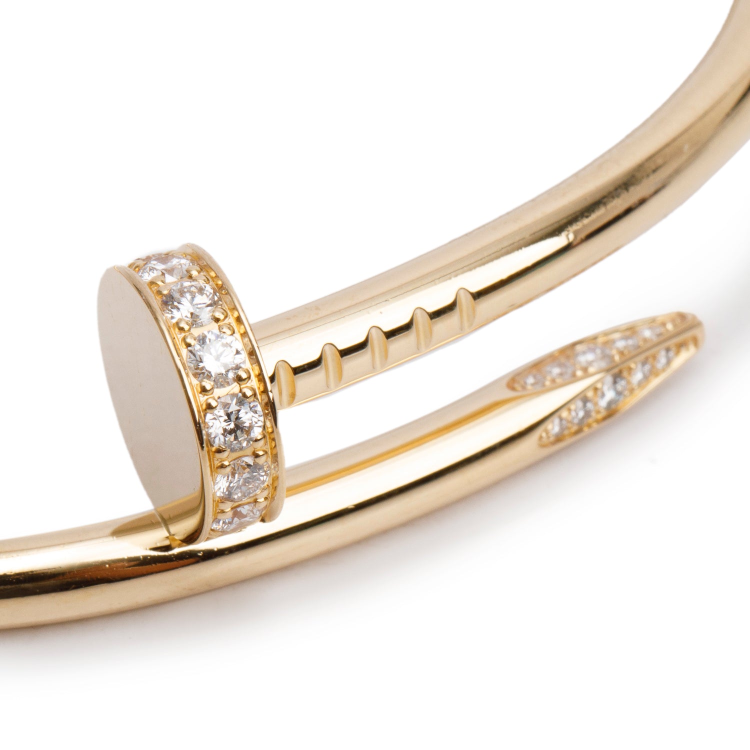 Cartier 2023 18k Yellow Gold Juste Un Clou Diamond Bracelet, Size 16 w/ Box & Certificate