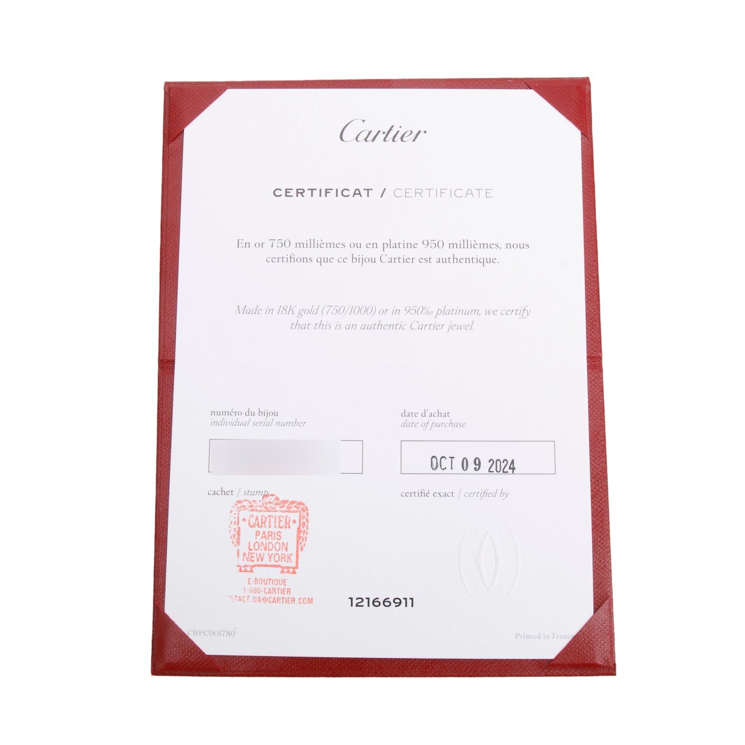 Cartier 2024 18k Yellow Gold Diamond D'Amour Bracelet, Medium Model w/ Box & Certificate