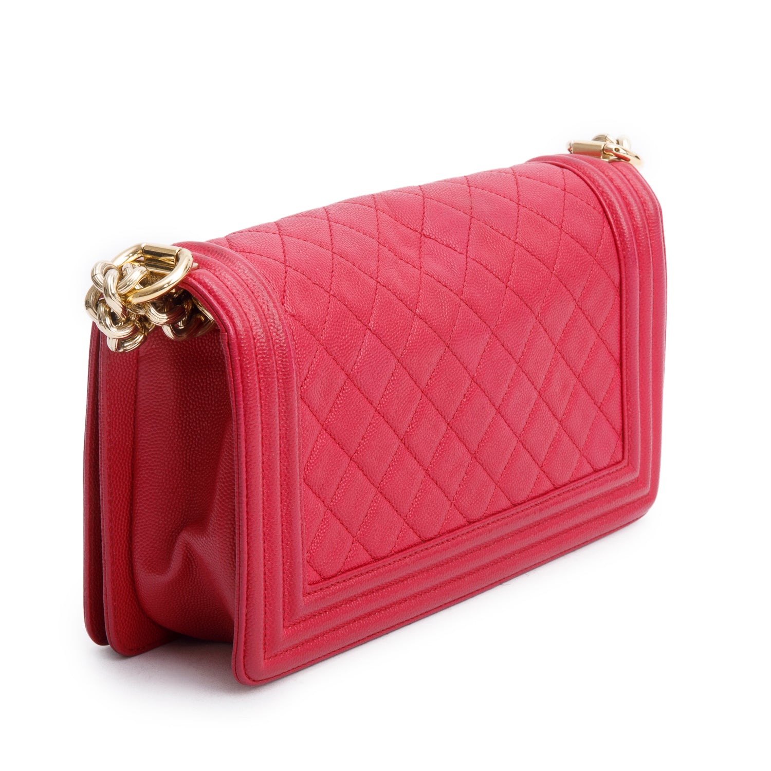 Chanel Pink Caviar Quilted Medium Boy Bag w/ Box & Authenticity Card