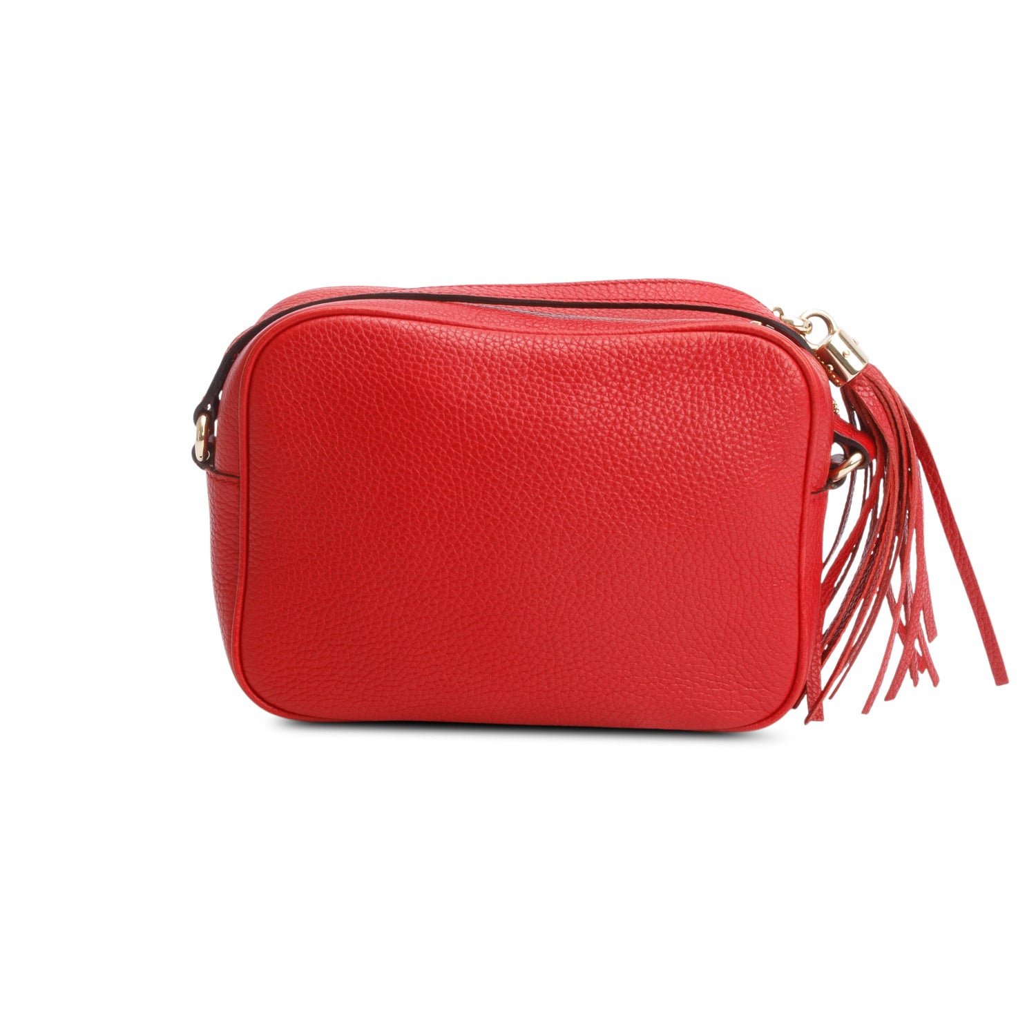 Gucci Red Pebbled Calfskin Leather Small Soho Disco Bag w/ Box