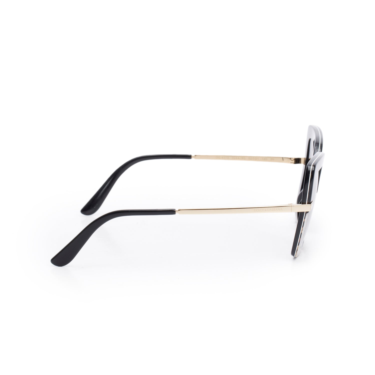 Dolce & Gabbana DG4373 Black/Leopard Print Acetate Cat-Eye Sunglasses w/ Case