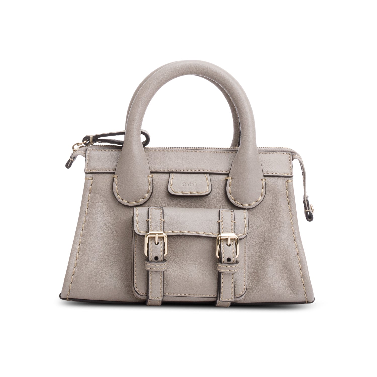 Chloe Grey Leather Mini Edith Bag w/ Authenticity Card